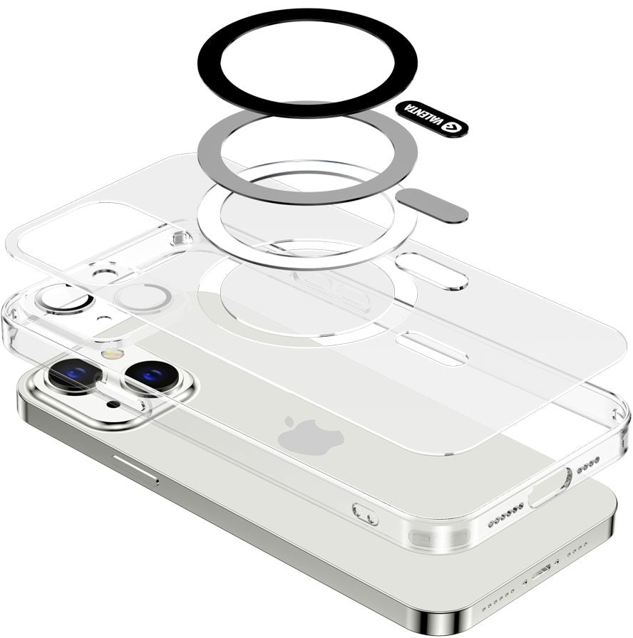 Valenta Tempered Glass Back Cover Magsafe Case Apple Iphone 14 Plus Clear