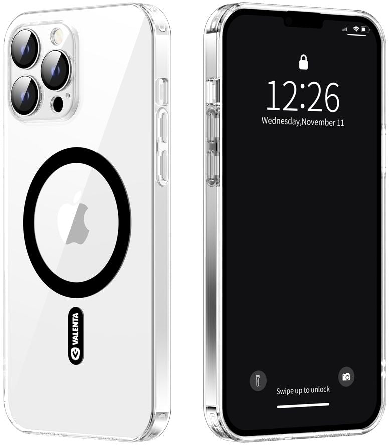 Valenta Tempered Glass Back Cover Magsafe Case Apple Iphone 14 Pro Max Clear