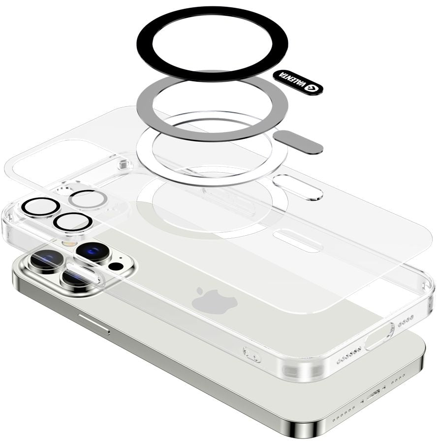 Valenta Tempered Glass Back Cover Magsafe Case Apple Iphone 14 Pro Max Clear