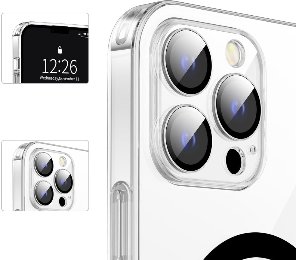 Valenta Tempered Glass Back Cover Magsafe Case Apple Iphone 14 Pro Max Clear