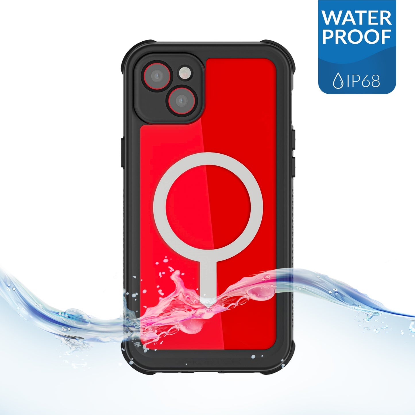Ghostek Nautical Waterproof Magsafe Case + Belt Swivel Holster Apple Iphone 14 Plus Clear