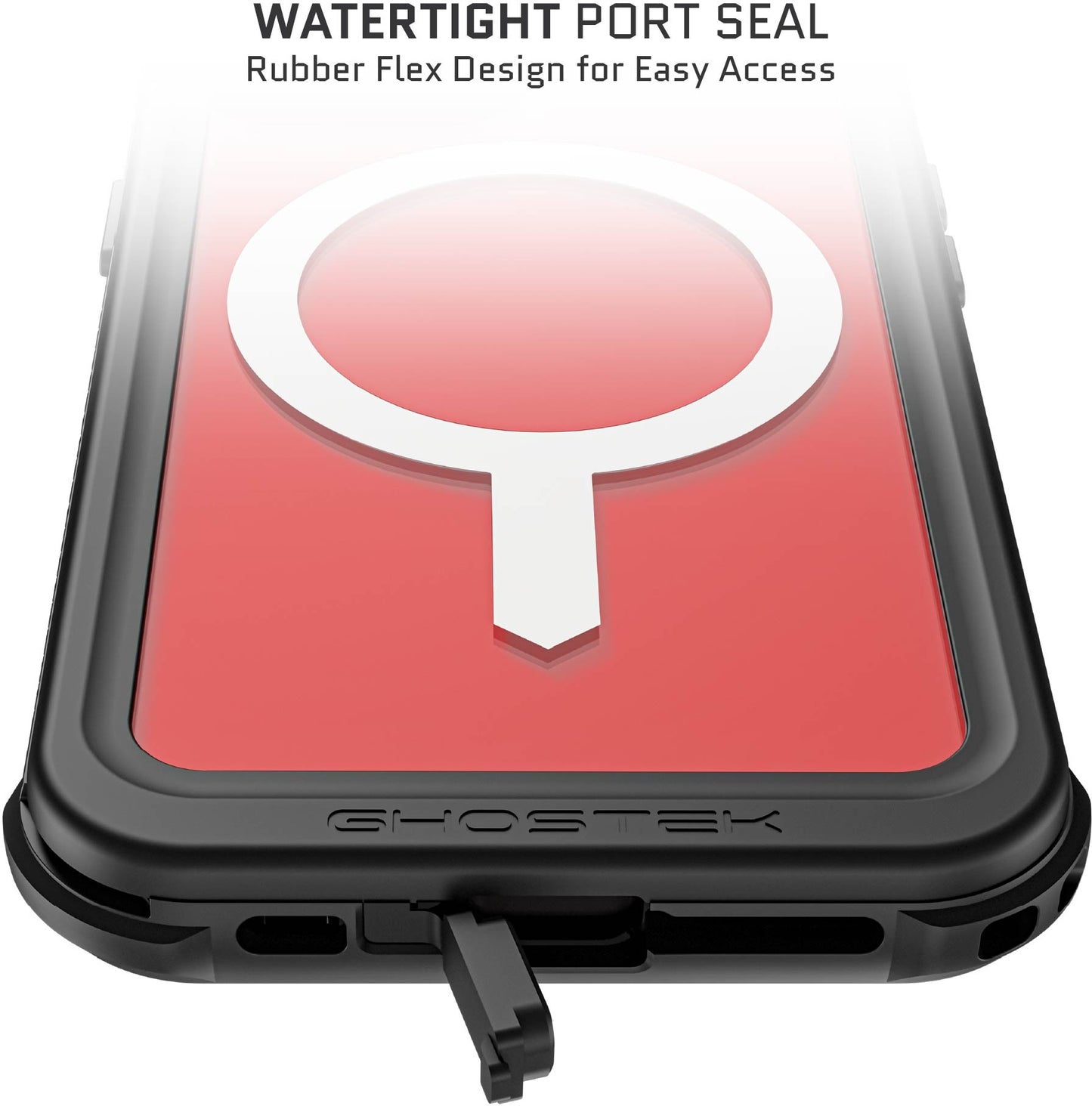 Ghostek Nautical Waterproof Magsafe Case + Belt Swivel Holster Apple Iphone 14 Plus Clear