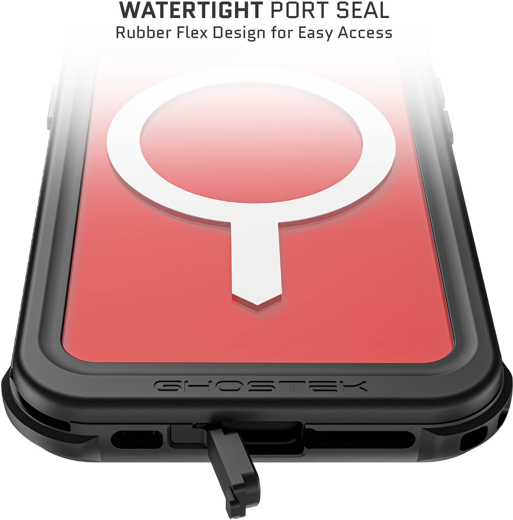 Ghostek Nautical Waterproof Magsafe Case + Belt Swivel Holster Apple Iphone 14 Plus Clear