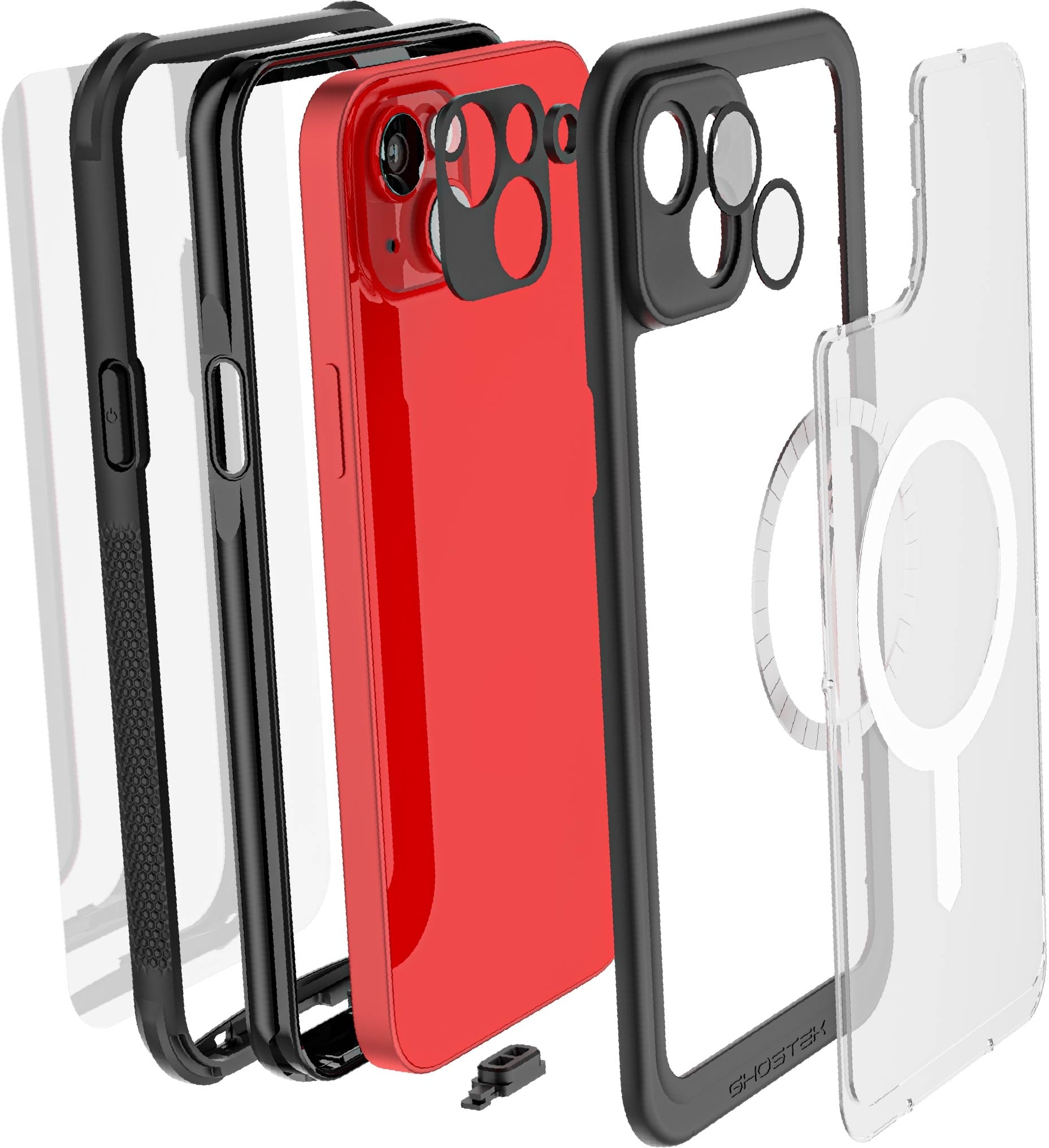 Ghostek Nautical Waterproof Magsafe Case + Belt Swivel Holster Apple Iphone 14 Plus Clear