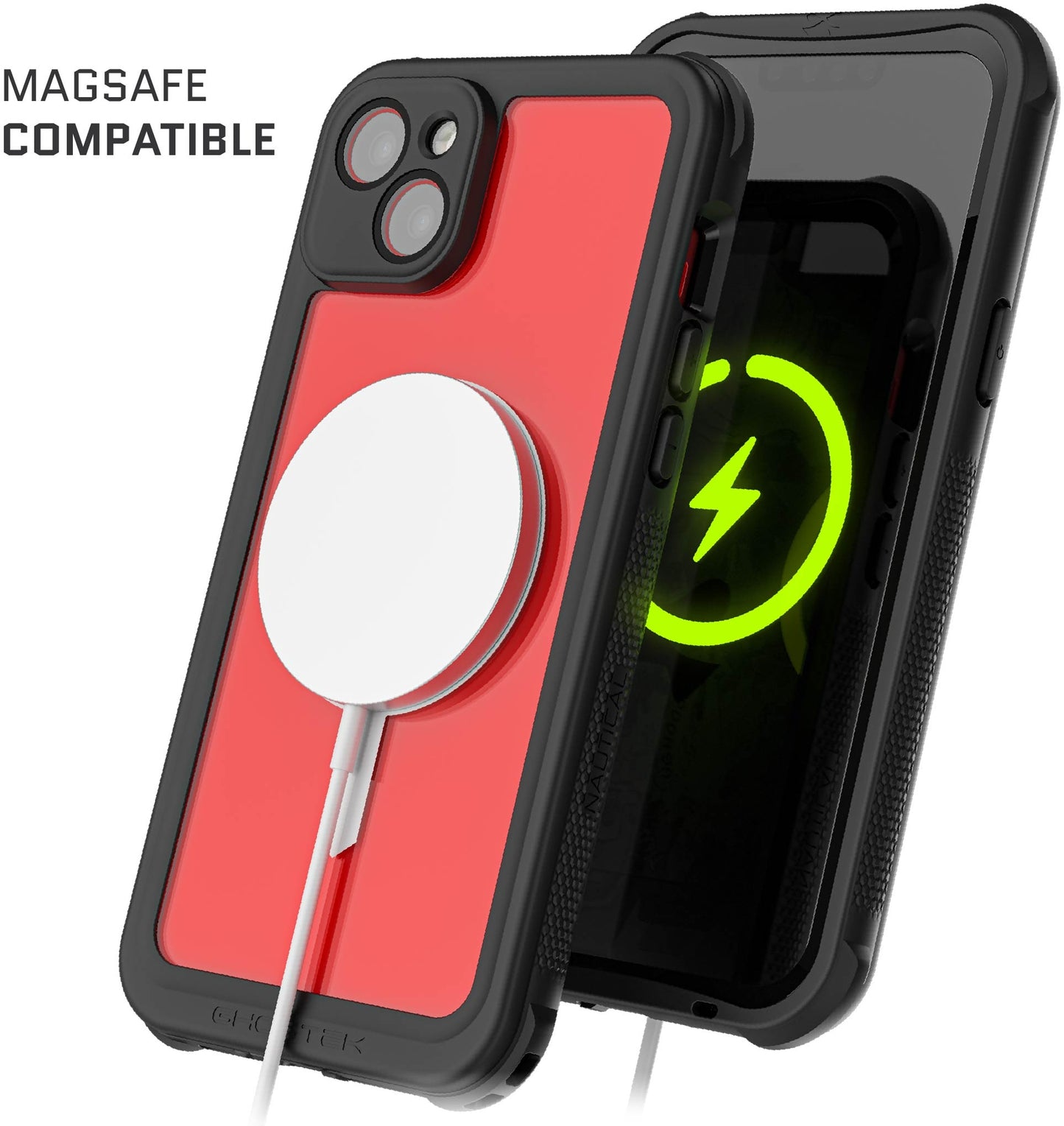 Ghostek Nautical Waterproof Magsafe Case + Belt Swivel Holster Apple Iphone 14 Plus Clear