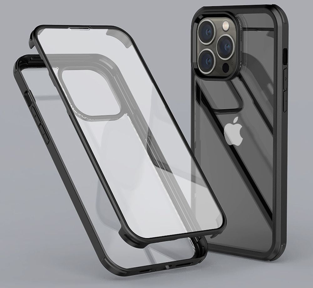 Valenta Tempered Glass Full Cover Bumper Case Apple Iphone 14 Pro Max Black