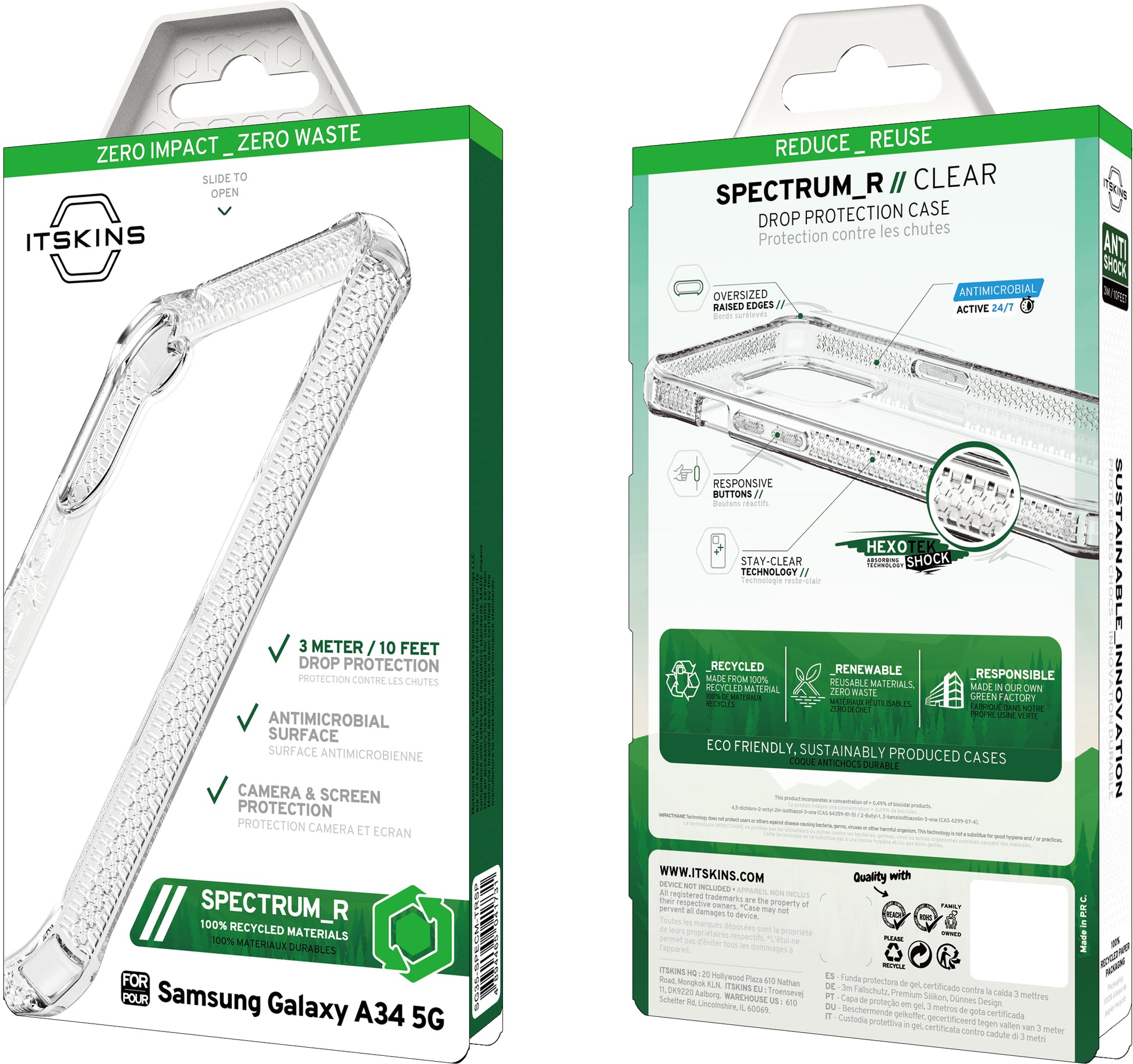 Itskins Level 2 Spectrumclear_R For Samsung Galaxy A34 5G Transparent