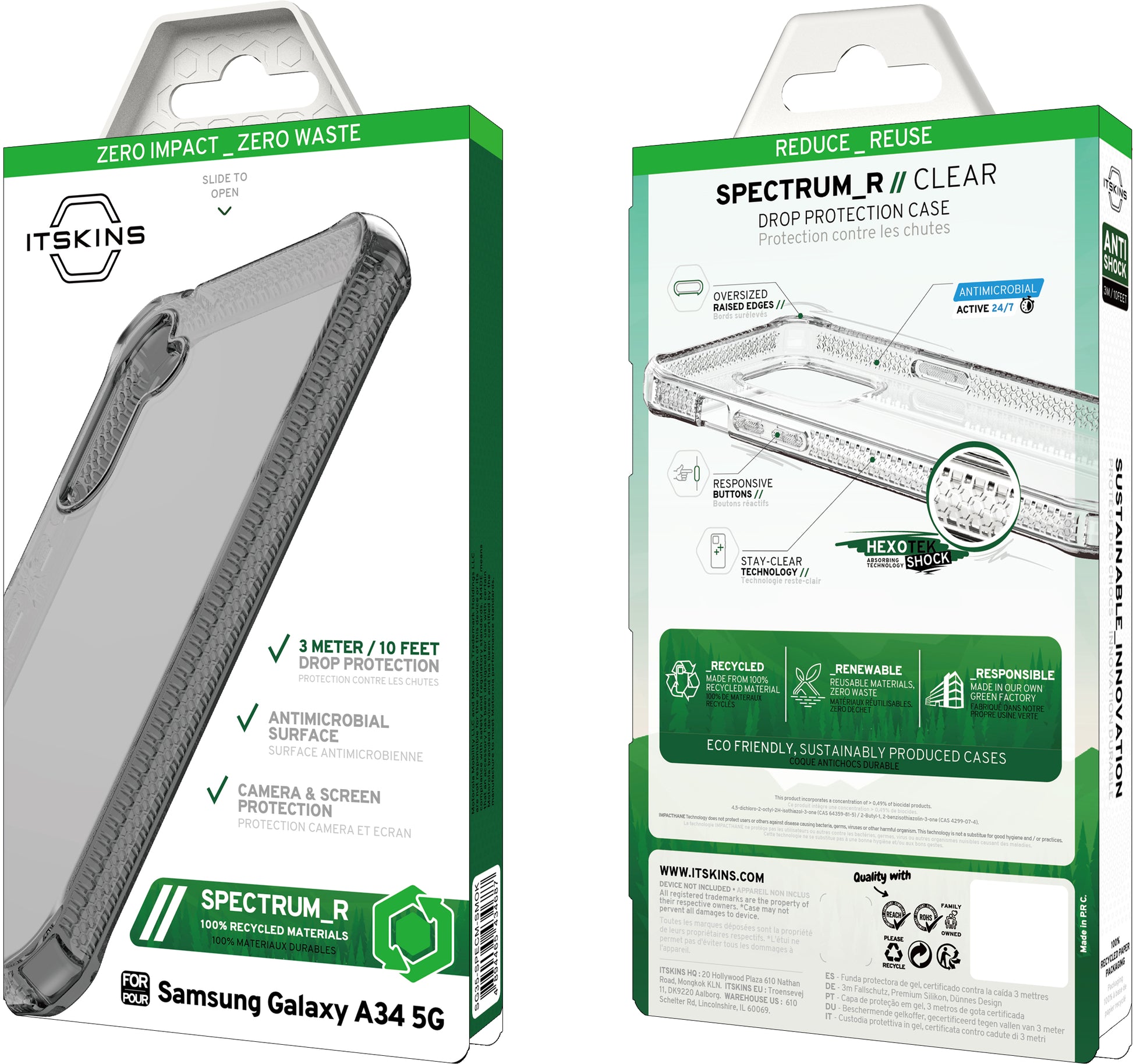 Itskins Level 2 Spectrumclear_R For Samsung Galaxy A34 5G Smoke