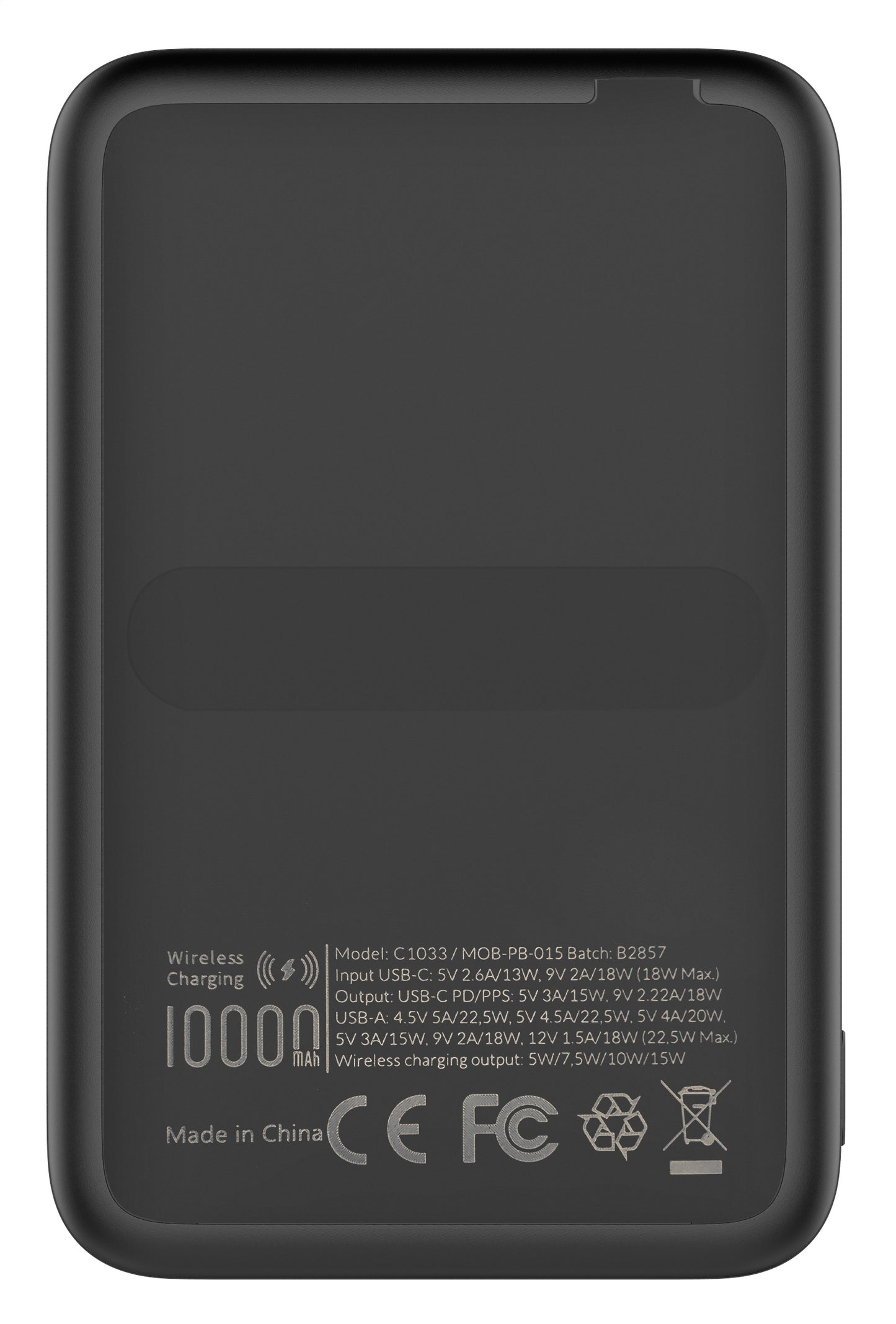 Mobilize Magnetic Wireless Magsafe Compatible Pd Stand Power Bank 10000Mah 15W Black