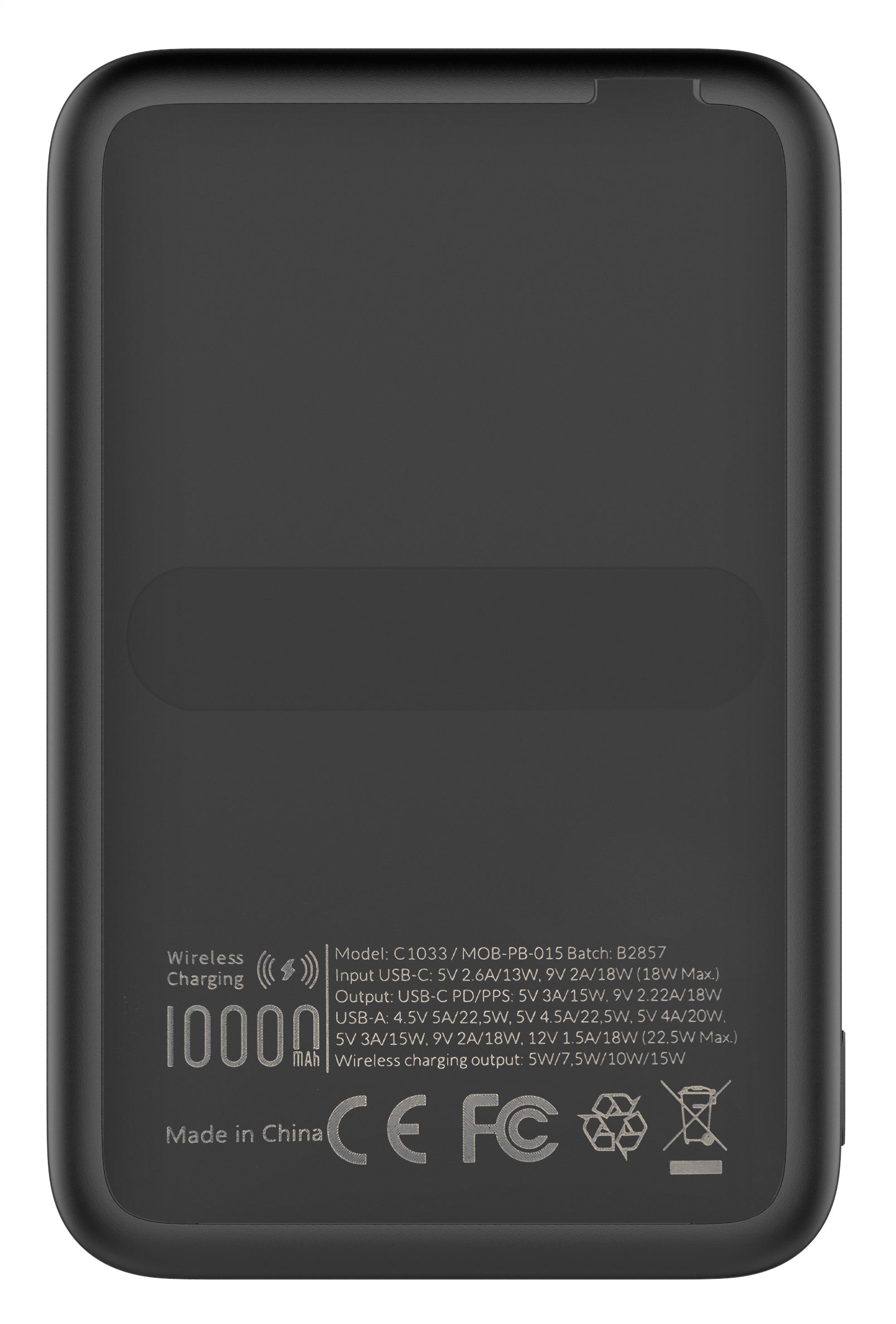 Mobilize Magnetic Wireless Magsafe Compatible Pd Stand Power Bank 10000Mah 15W Black