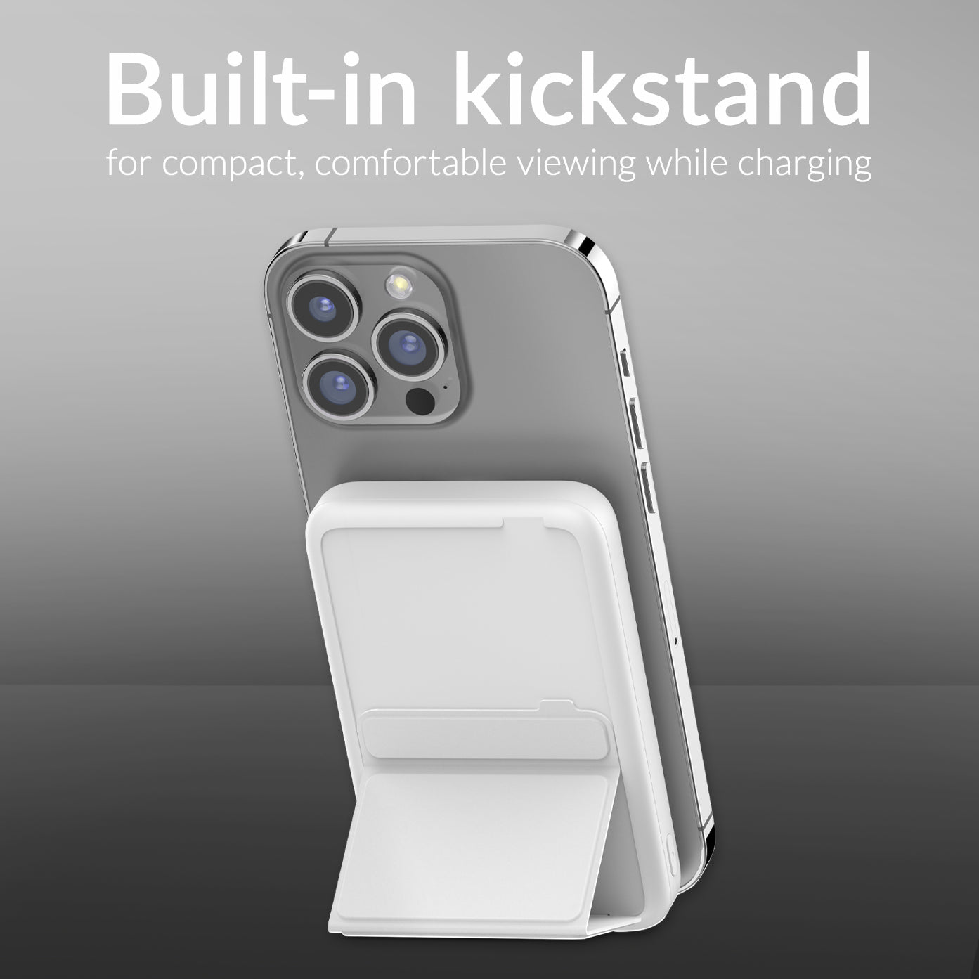 Mobilize Magnetic Wireless Magsafe Compatible Pd Stand Power Bank 10000Mah 15W White
