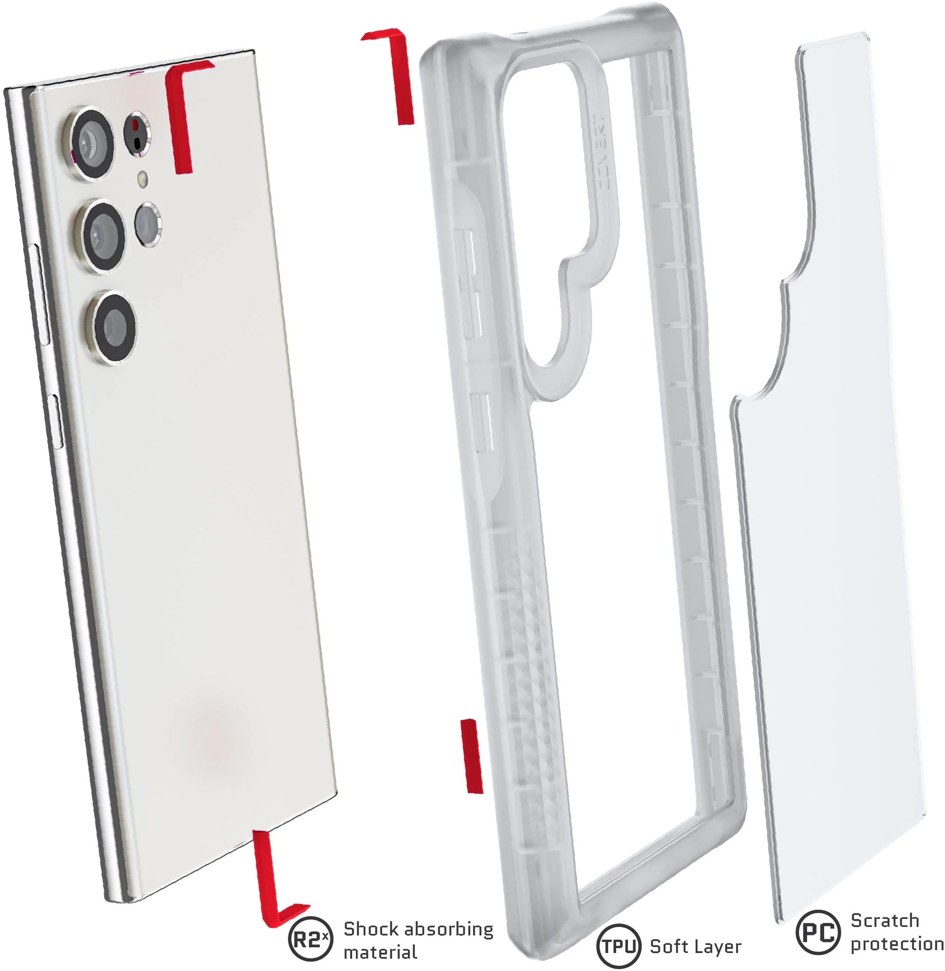 Ghostek Covert 6 Protective Case Samsung Galaxy S23 Ultra 5G Transparent