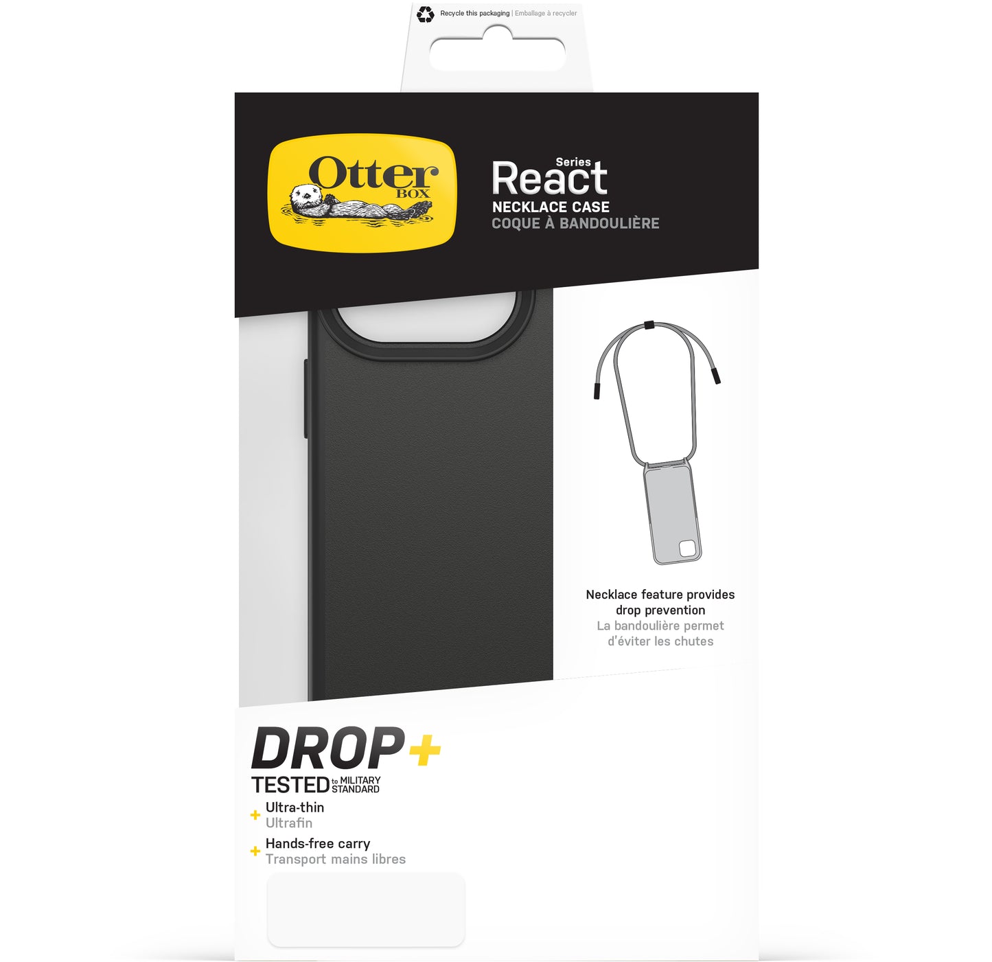 Otterbox React Series Necklace Magsafe Apple Iphone 15 Pro Max Black