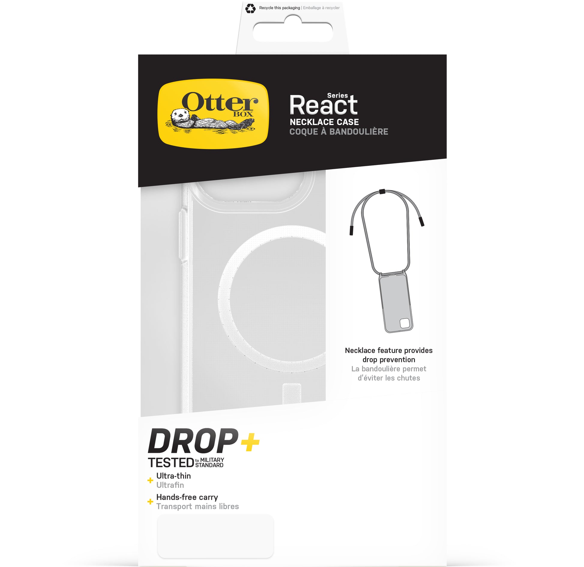 Otterbox React Series Necklace Magsafe Apple Iphone 15 Pro Max Clear