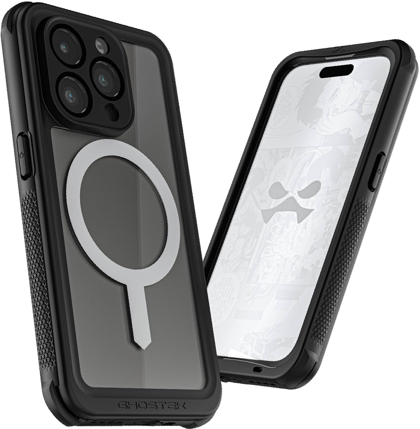 Ghostek Nautical Waterproof Magsafe Case + Belt Swivel Holster Apple Iphone 15 Pro Clear