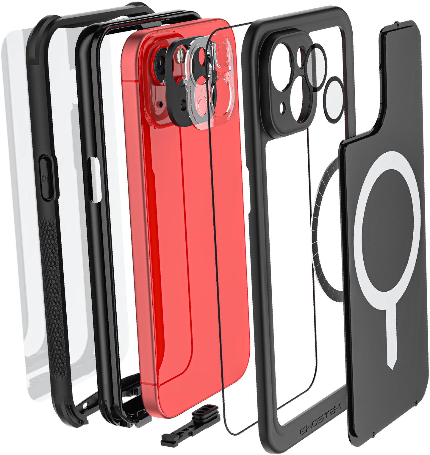 Ghostek Nautical Waterproof Magsafe Case + Belt Swivel Holster Apple Iphone 15 Black