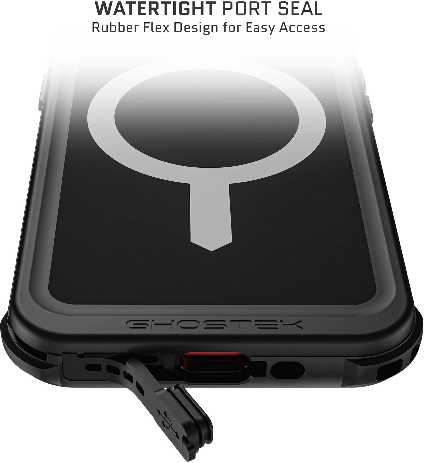 Ghostek Nautical Waterproof Magsafe Case + Belt Swivel Holster Apple Iphone 15 Black