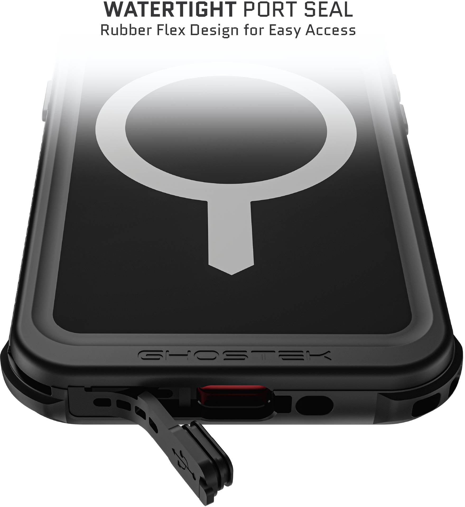 Ghostek Nautical Waterproof Magsafe Case + Belt Swivel Holster Apple Iphone 15 Black