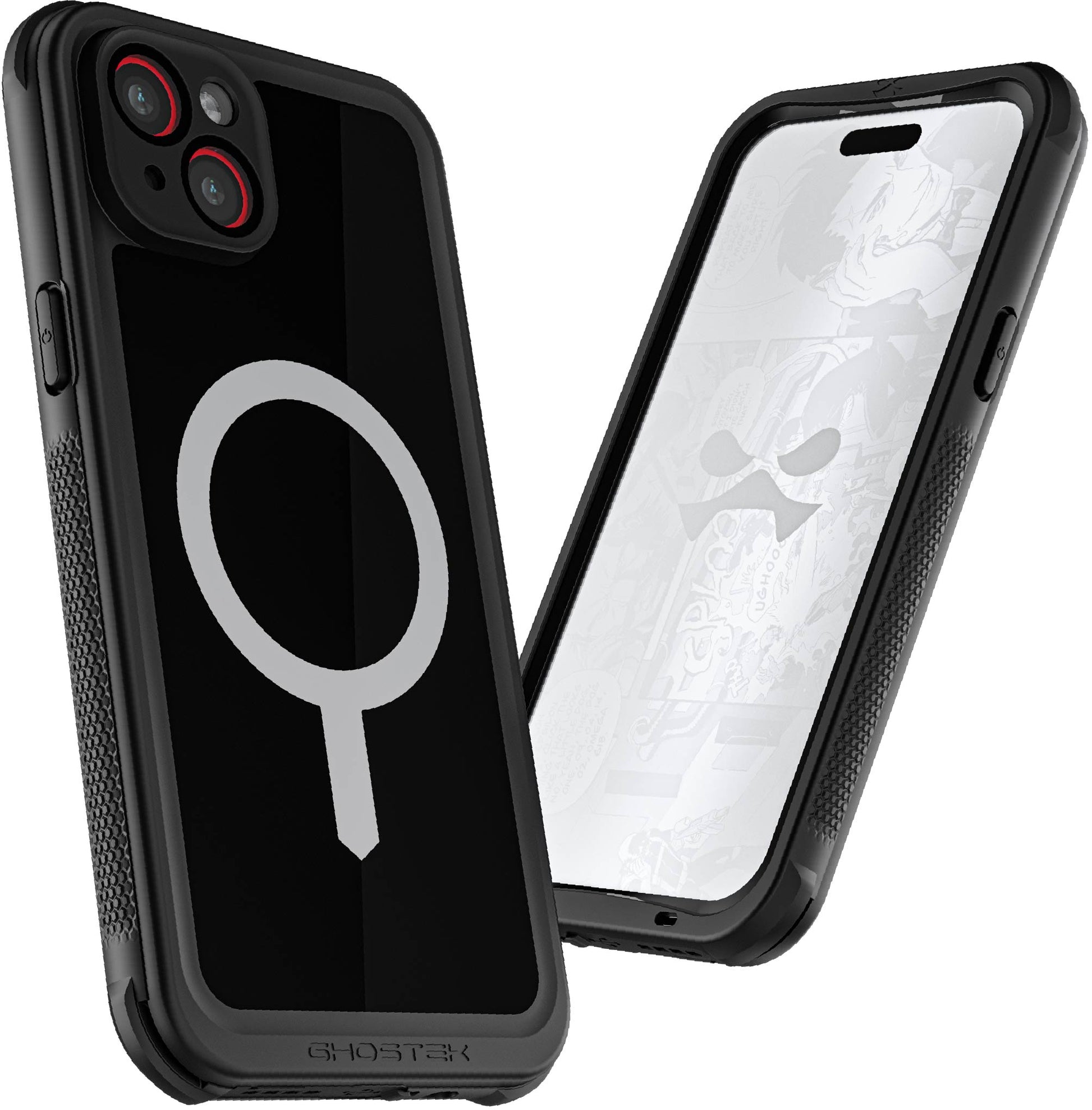 Ghostek Nautical Waterproof Magsafe Case + Belt Swivel Holster Apple Iphone 15 Plus Black