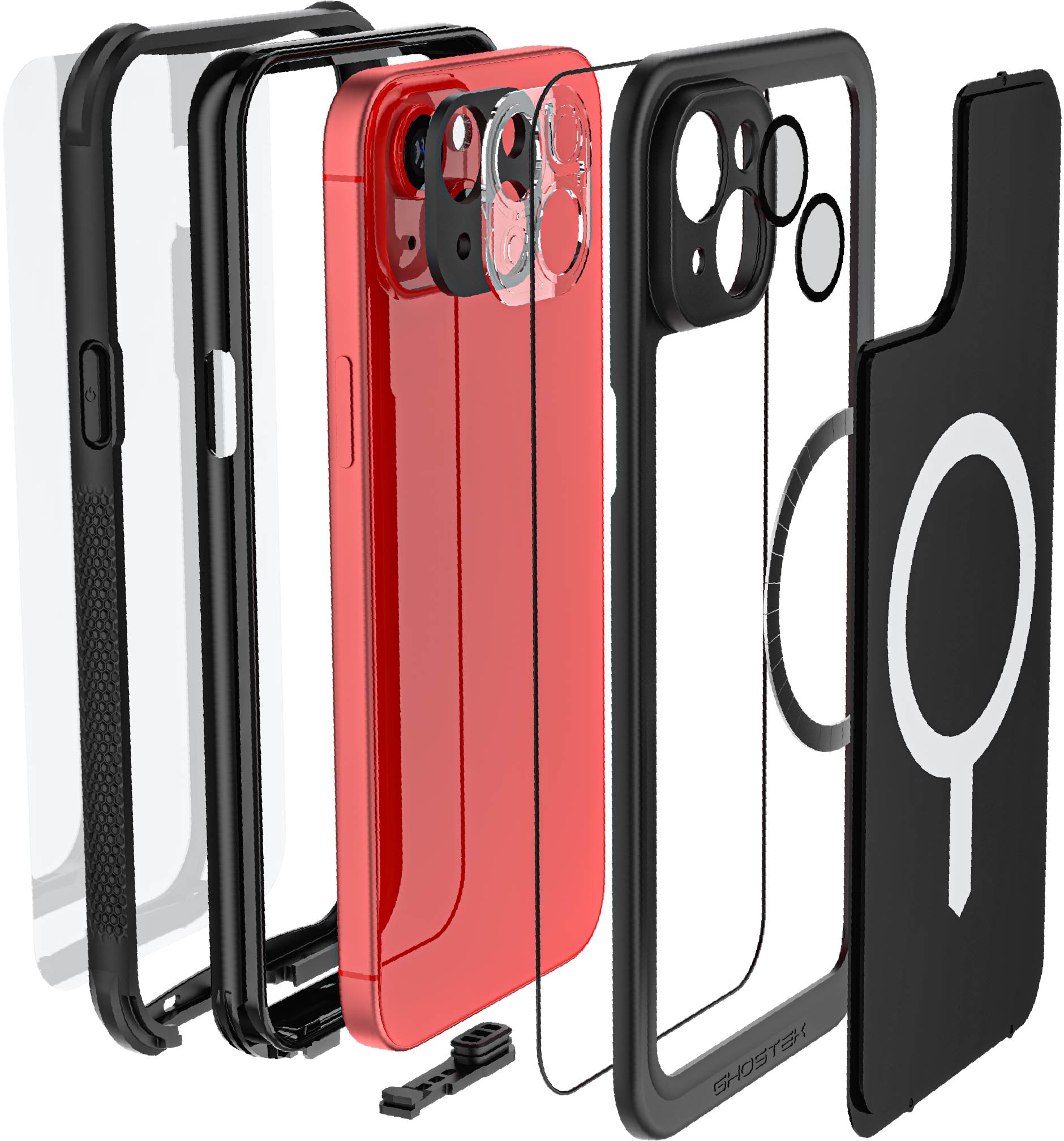 Ghostek Nautical Waterproof Magsafe Case + Belt Swivel Holster Apple Iphone 15 Plus Black