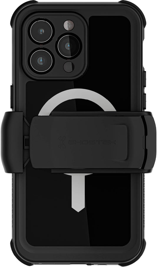 Ghostek Nautical Waterproof Magsafe Case + Belt Swivel Holster Apple Iphone 15 Pro Max Black