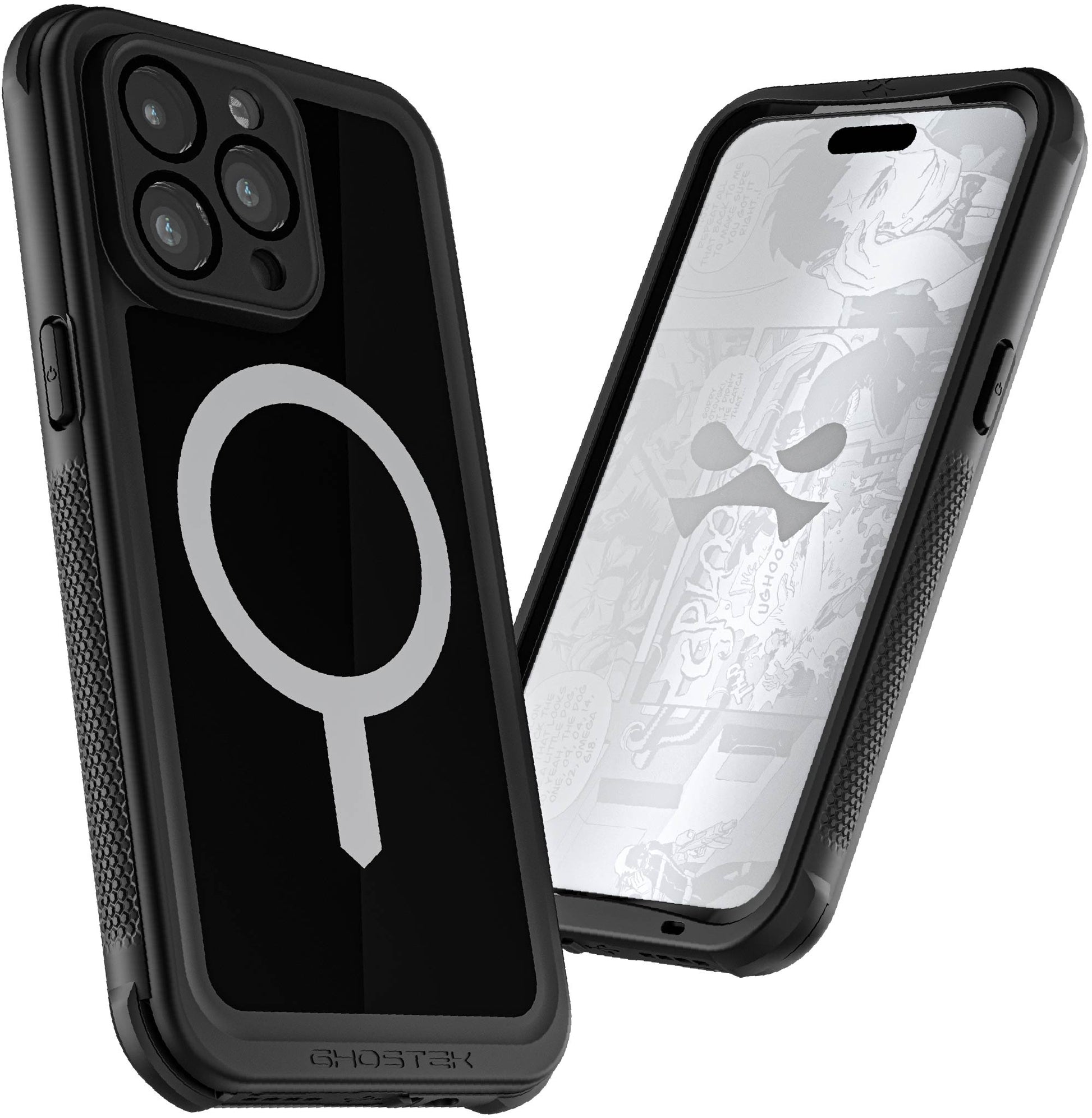Ghostek Nautical Waterproof Magsafe Case + Belt Swivel Holster Apple Iphone 15 Pro Max Black