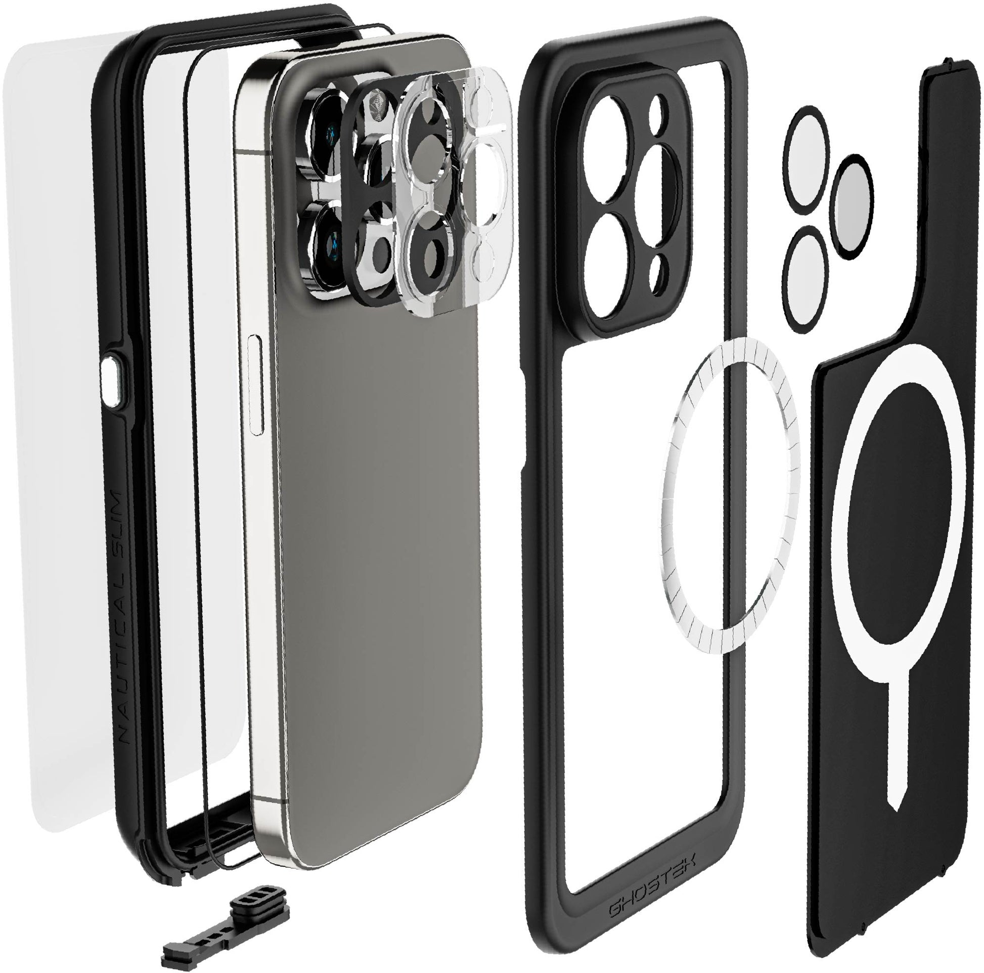 Ghostek Nautical Slim Waterproof Magsafe Case Apple Iphone 15 Pro Black