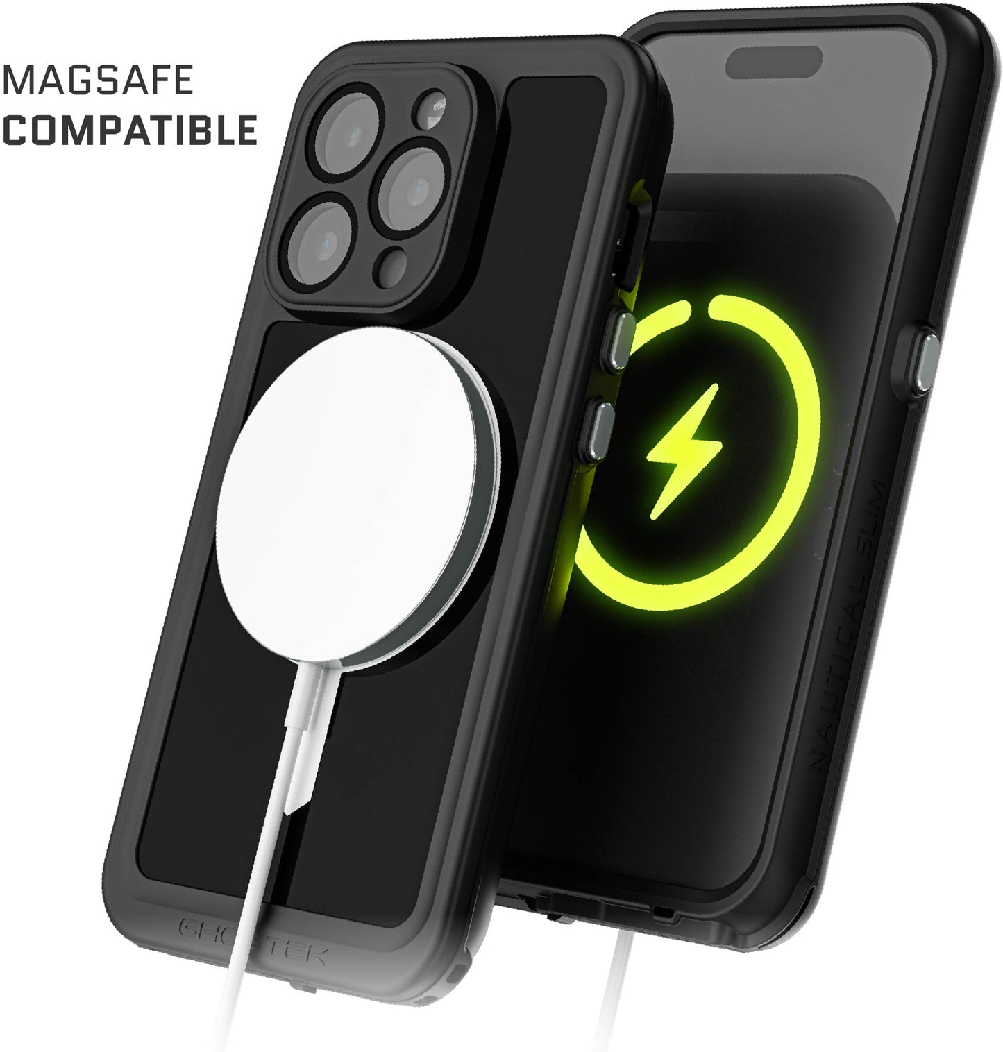 Ghostek Nautical Slim Waterproof Magsafe Case Apple Iphone 15 Pro Black