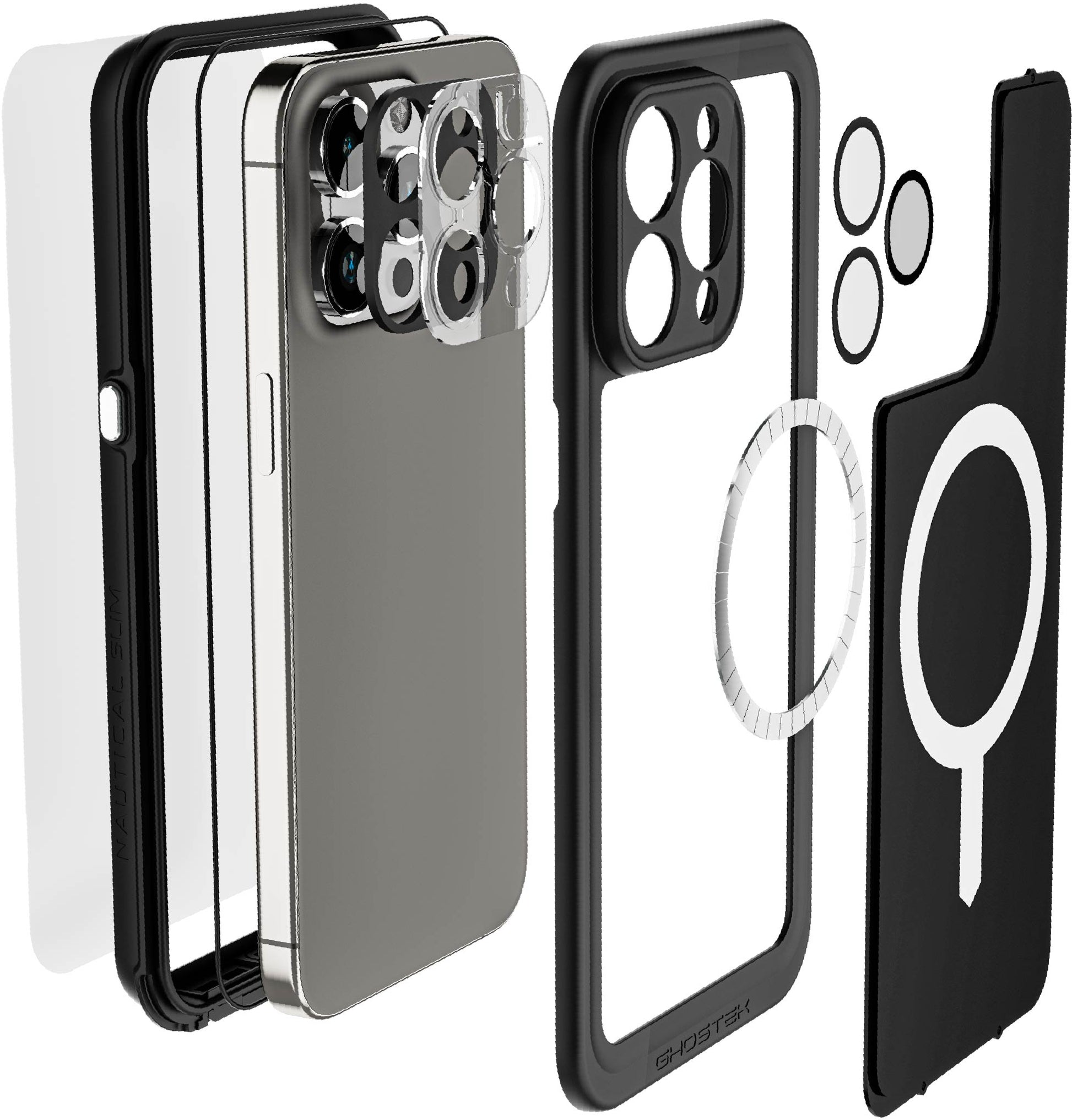 Ghostek Nautical Slim Waterproof Magsafe Case Apple Iphone 15 Pro Max Black