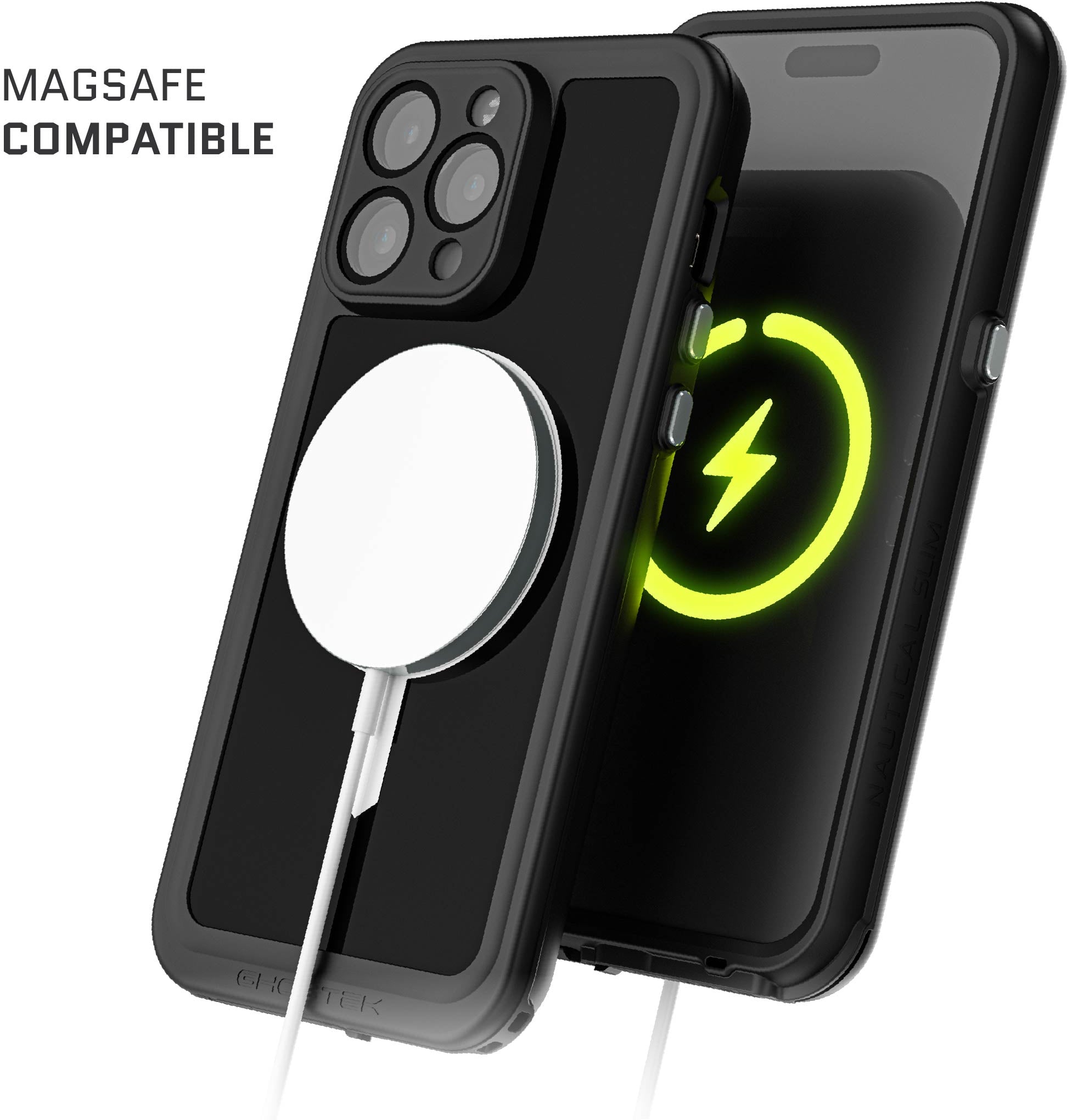 Ghostek Nautical Slim Waterproof Magsafe Case Apple Iphone 15 Pro Max Black