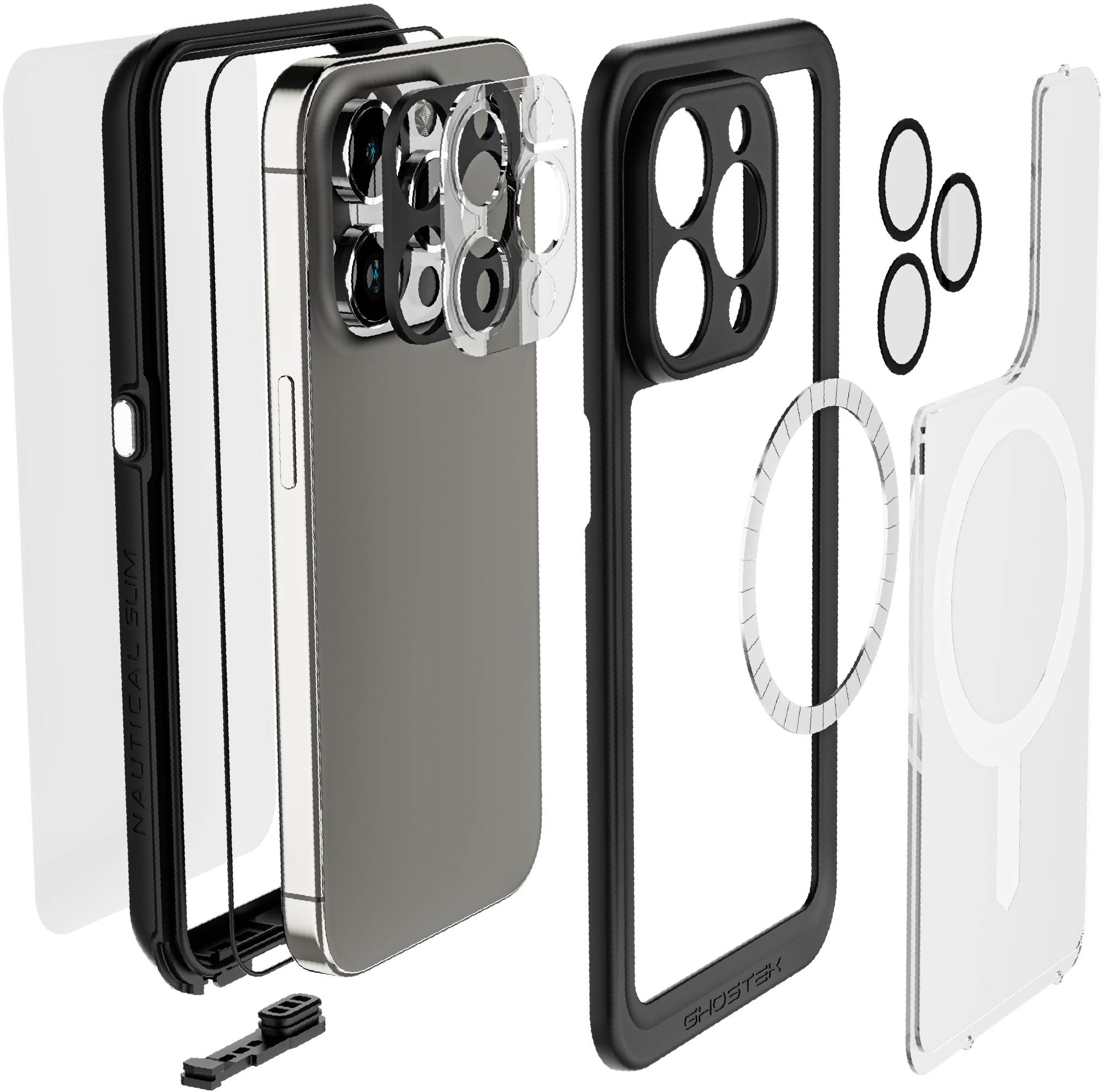 Ghostek Nautical Slim Waterproof Magsafe Case Apple Iphone 15 Pro Clear