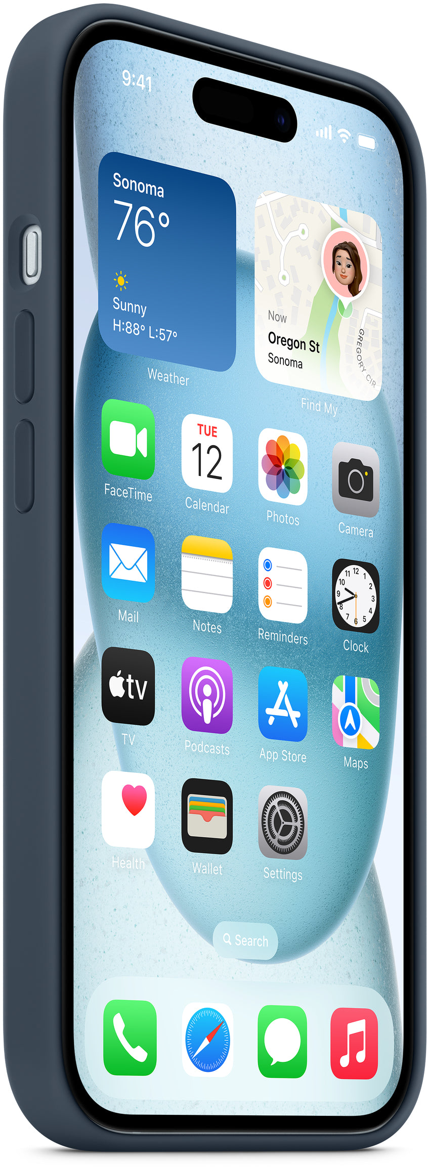 Apple Mt123Zm/A Apple Silicone Case With Magsafe Iphone 15 Plus Storm Blue