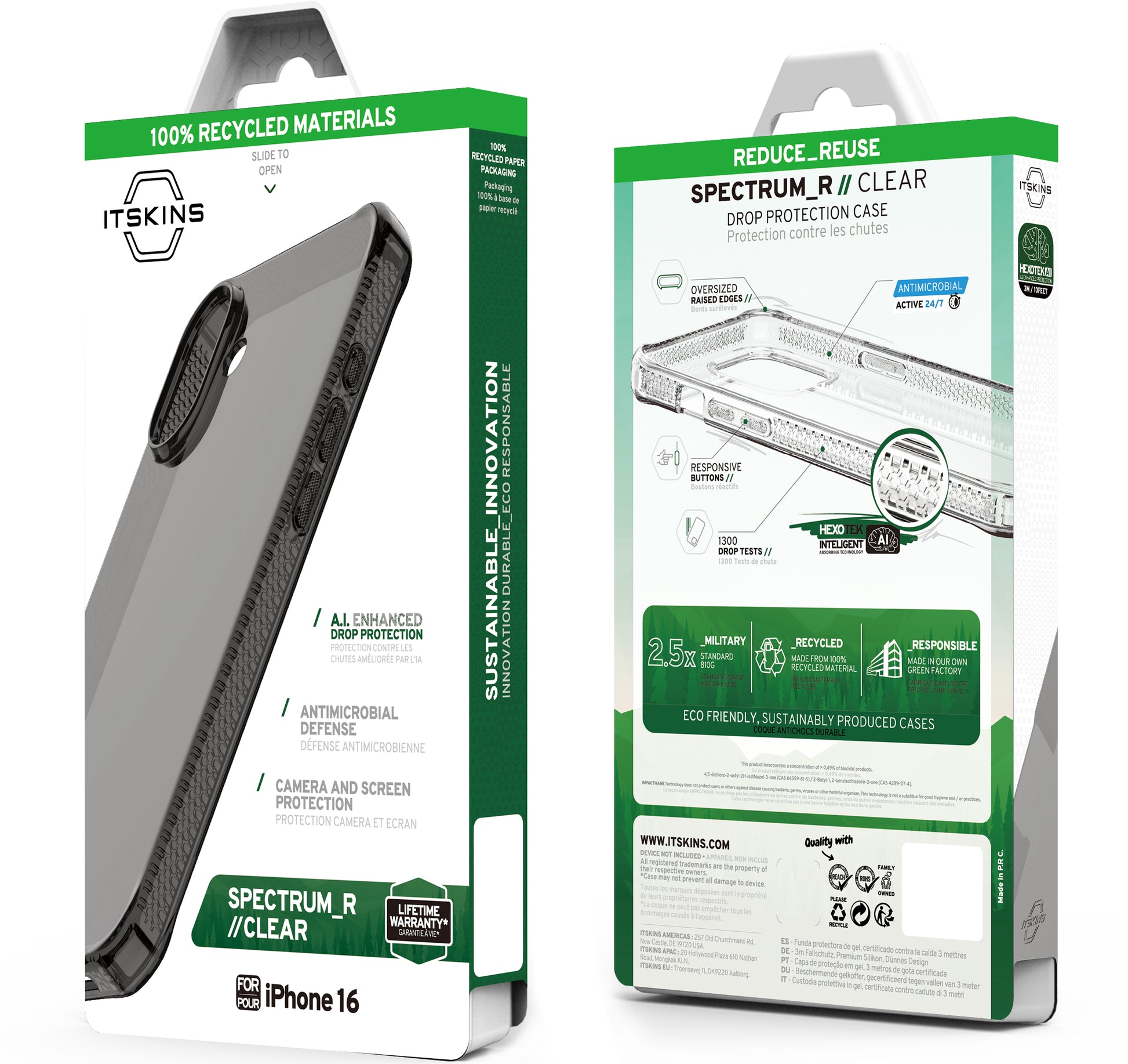 Itskins Level 2 Spectrumclear_R For Apple Iphone 16 Smoke