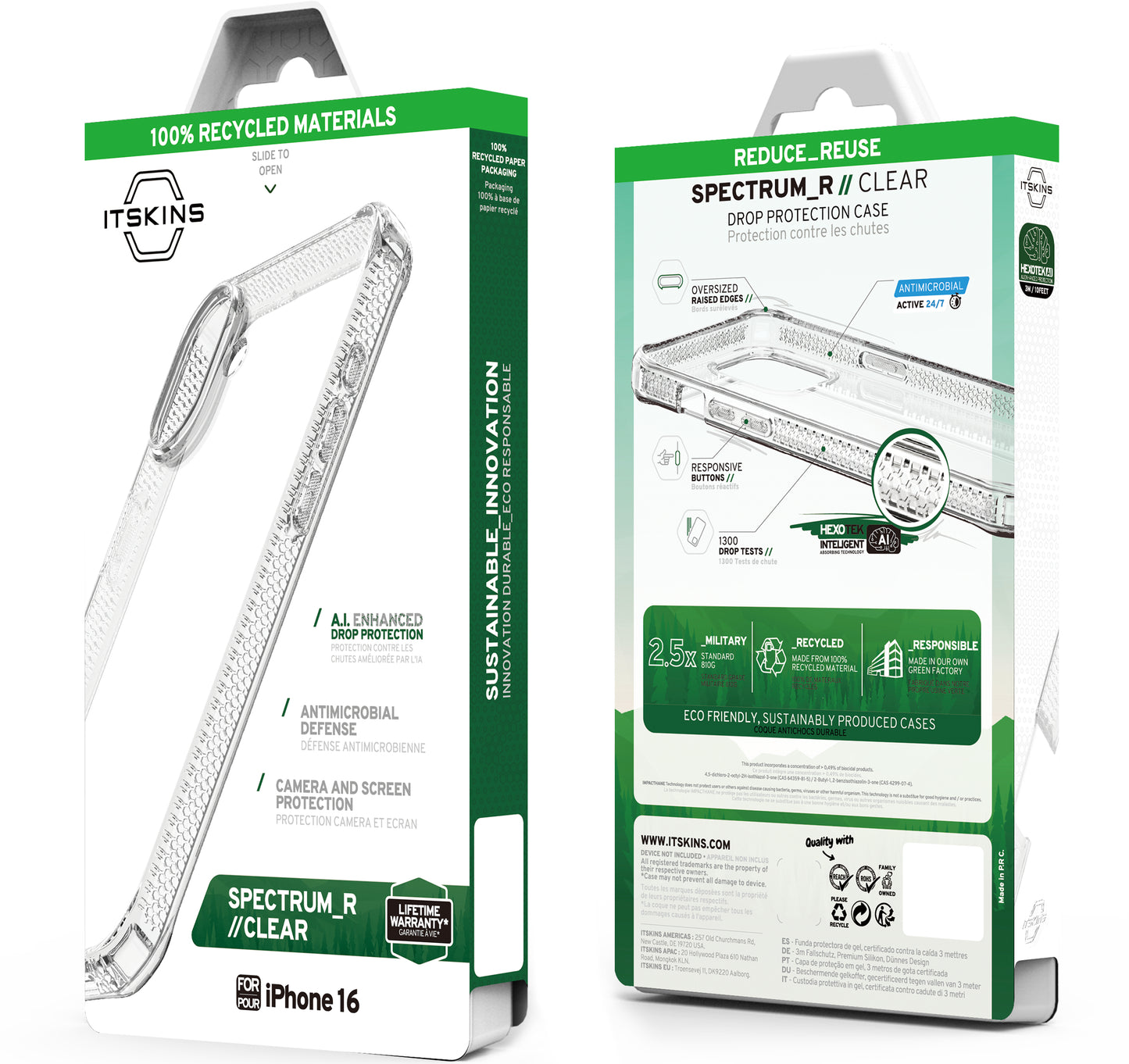 Itskins Level 2 Spectrumclear_R For Apple Iphone 16 Transparent