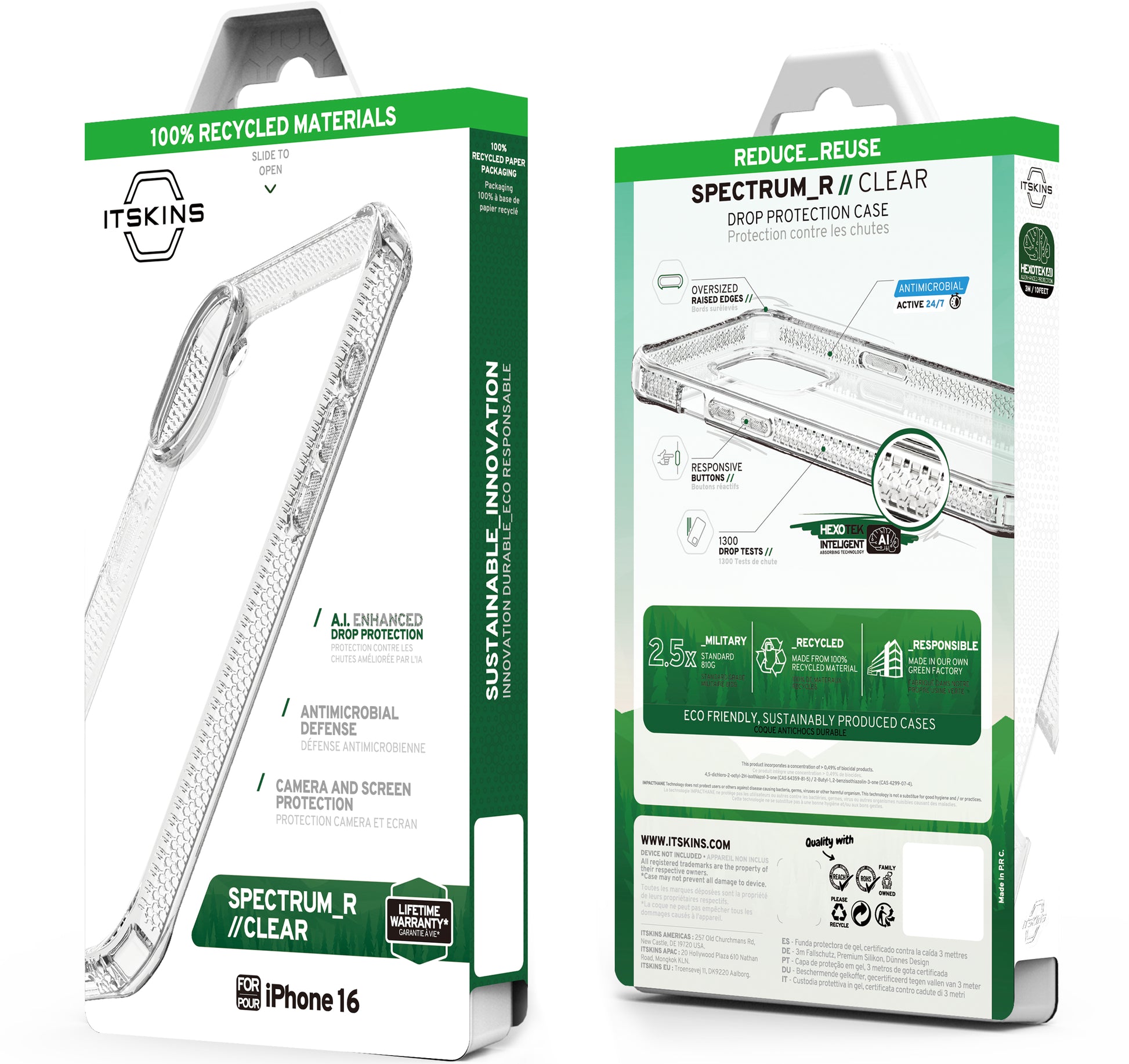 Itskins Level 2 Spectrumclear_R For Apple Iphone 16 Transparent