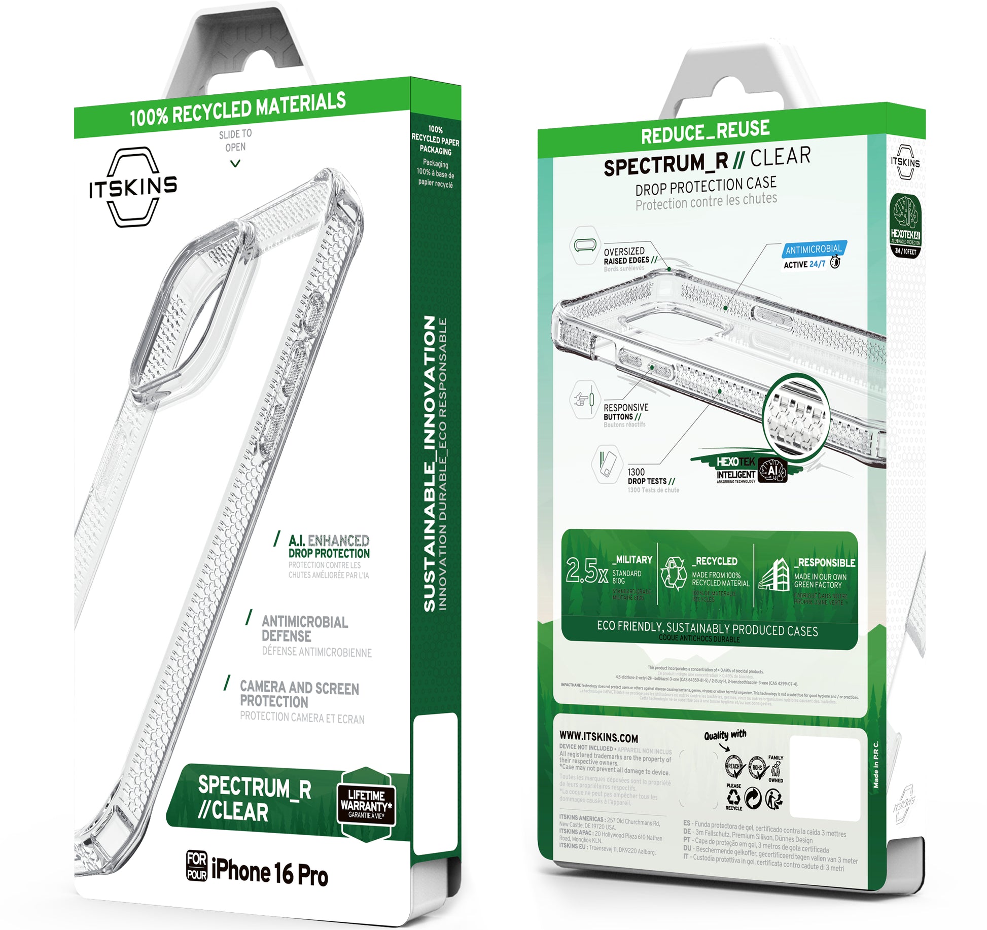 Itskins Level 2 Spectrumclear_R For Apple Iphone 16 Pro Transparent