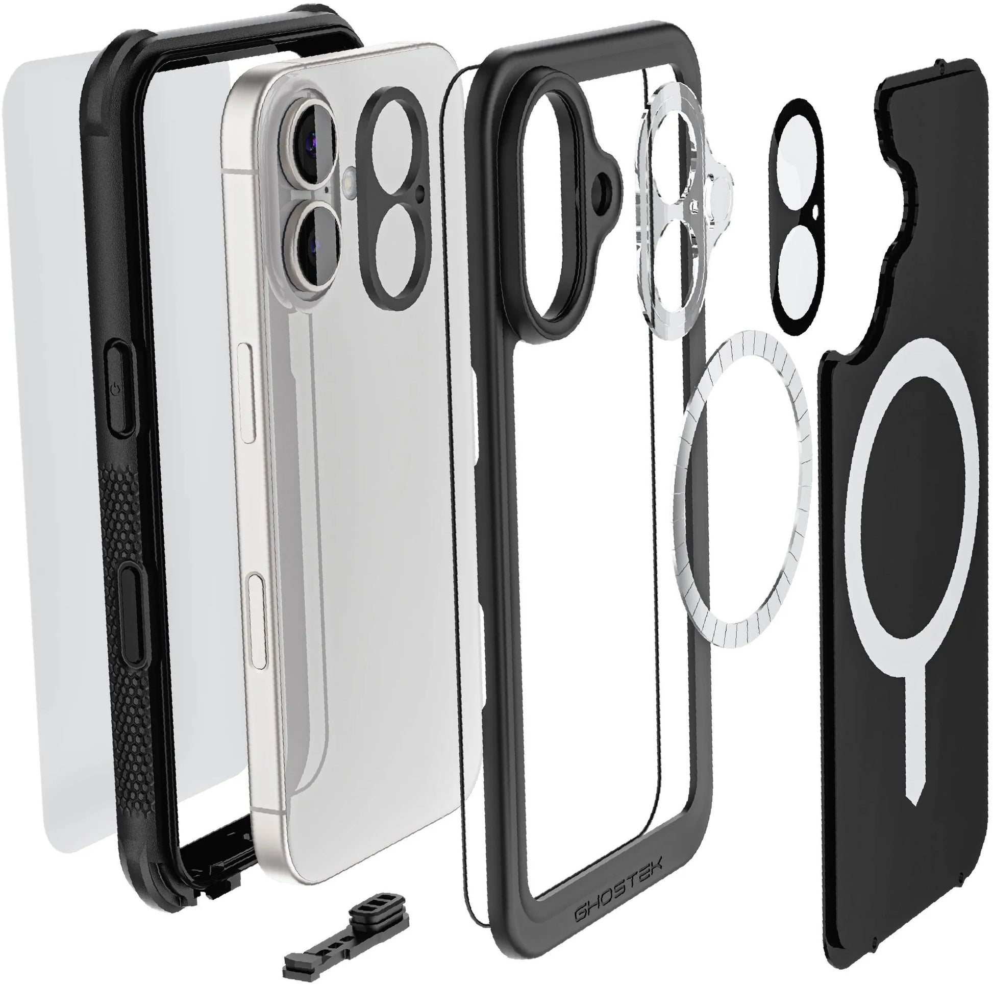 Ghostek Nautical Waterproof Magsafe Case + Belt Swivel Holster Apple Iphone 16 Black