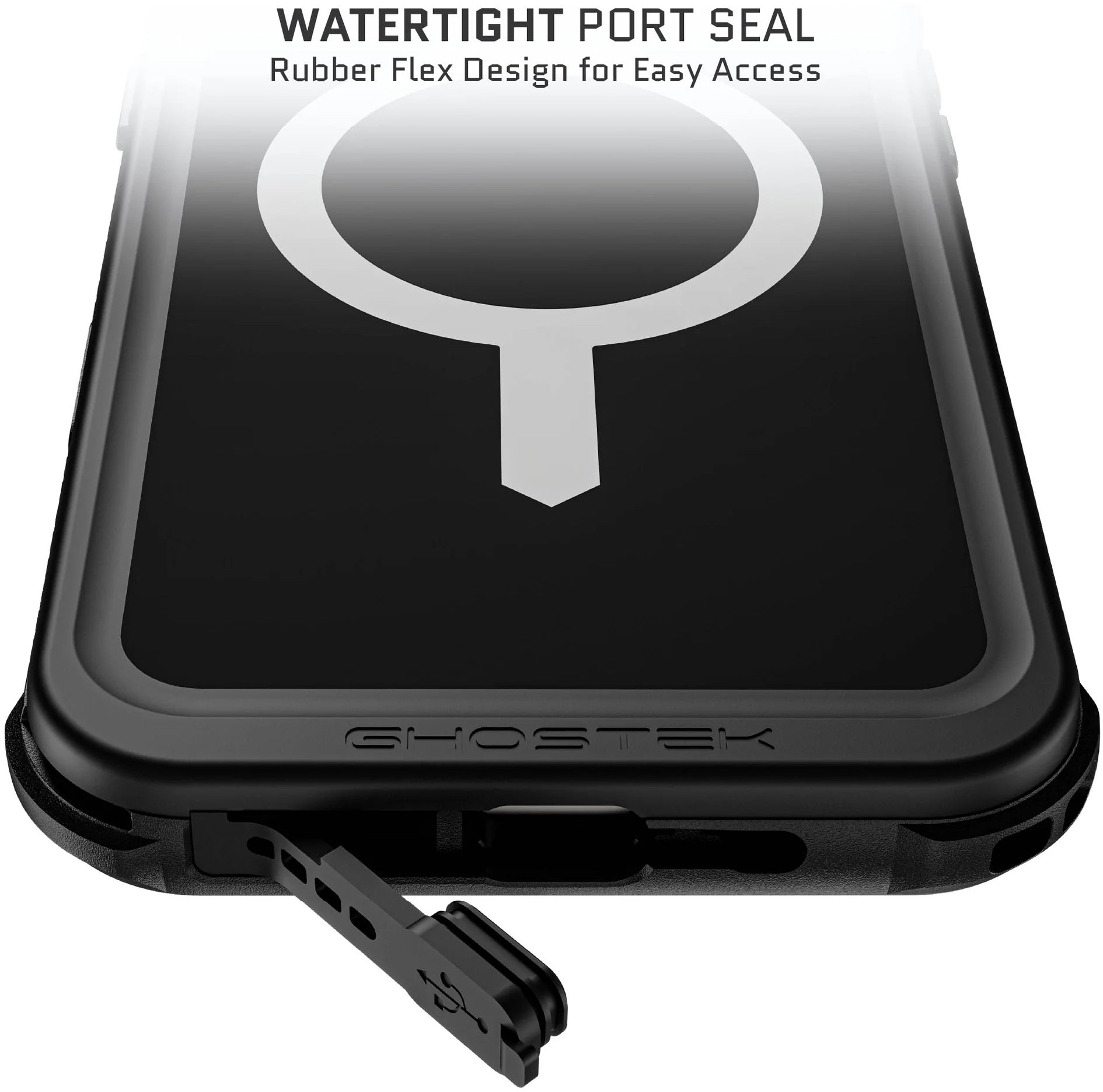 Ghostek Nautical Waterproof Magsafe Case + Belt Swivel Holster Apple Iphone 16 Plus Black