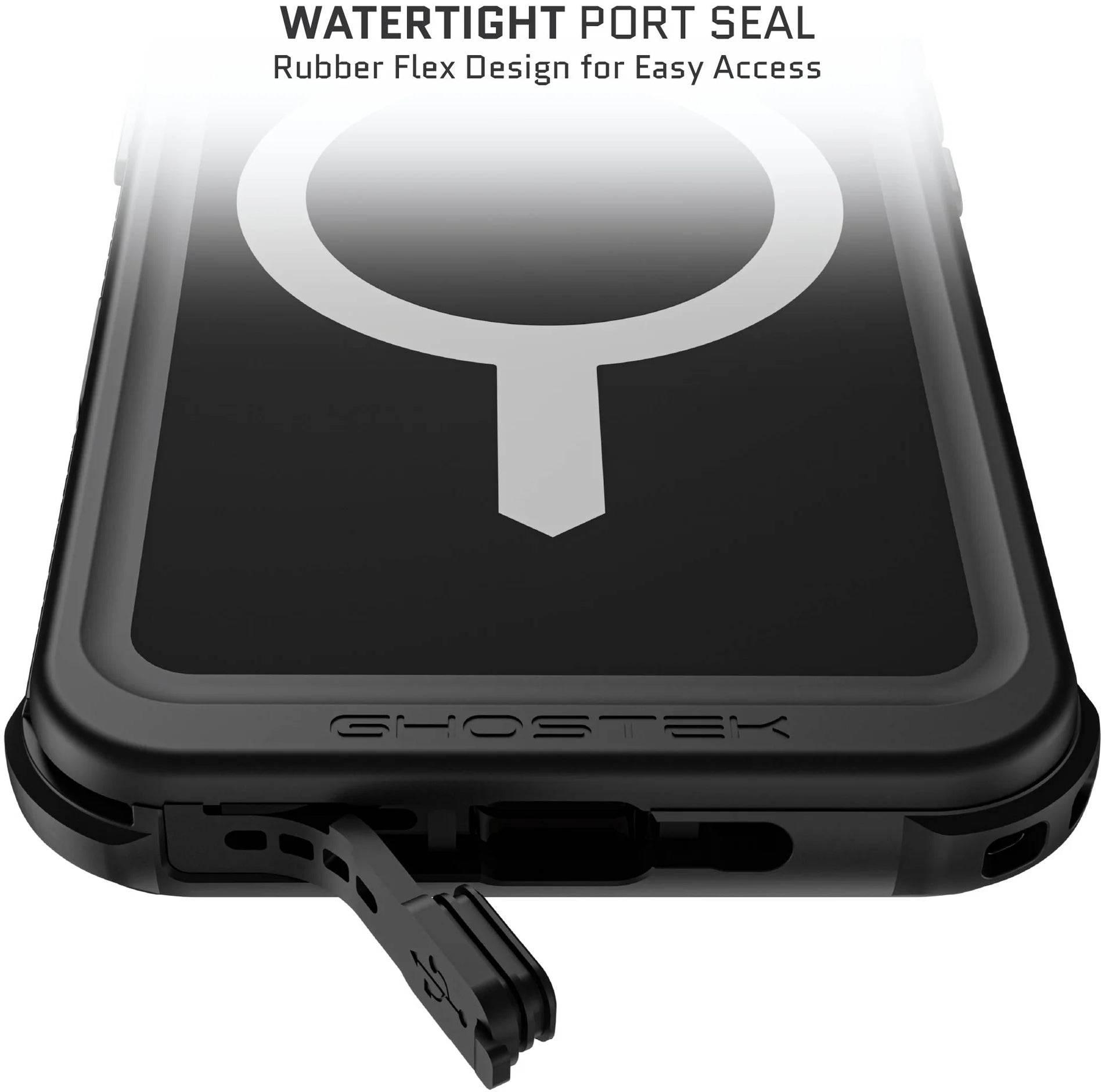 Ghostek Nautical Waterproof Magsafe Case + Belt Swivel Holster Apple Iphone 16 Pro Black