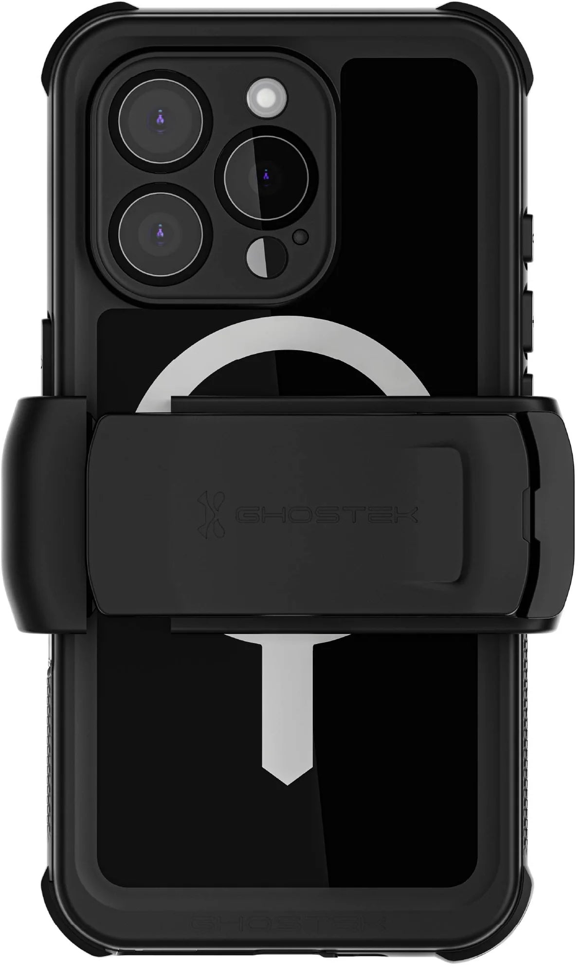 Ghostek Nautical Waterproof Magsafe Case + Belt Swivel Holster Apple Iphone 16 Pro Black