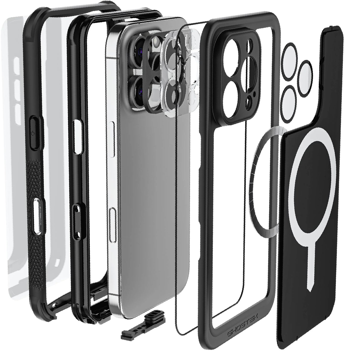 Ghostek Nautical Waterproof Magsafe Case + Belt Swivel Holster Apple Iphone 16 Pro Black