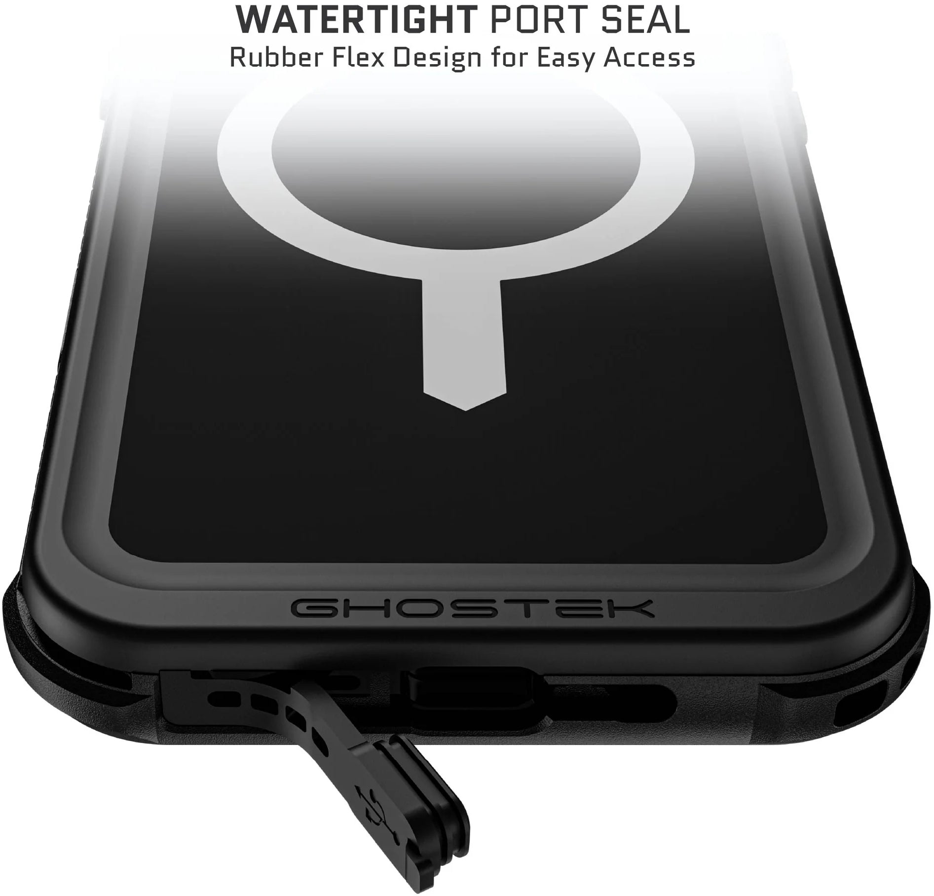 Ghostek Nautical Waterproof Magsafe Case + Belt Swivel Holster Apple Iphone 16 Pro Max Black