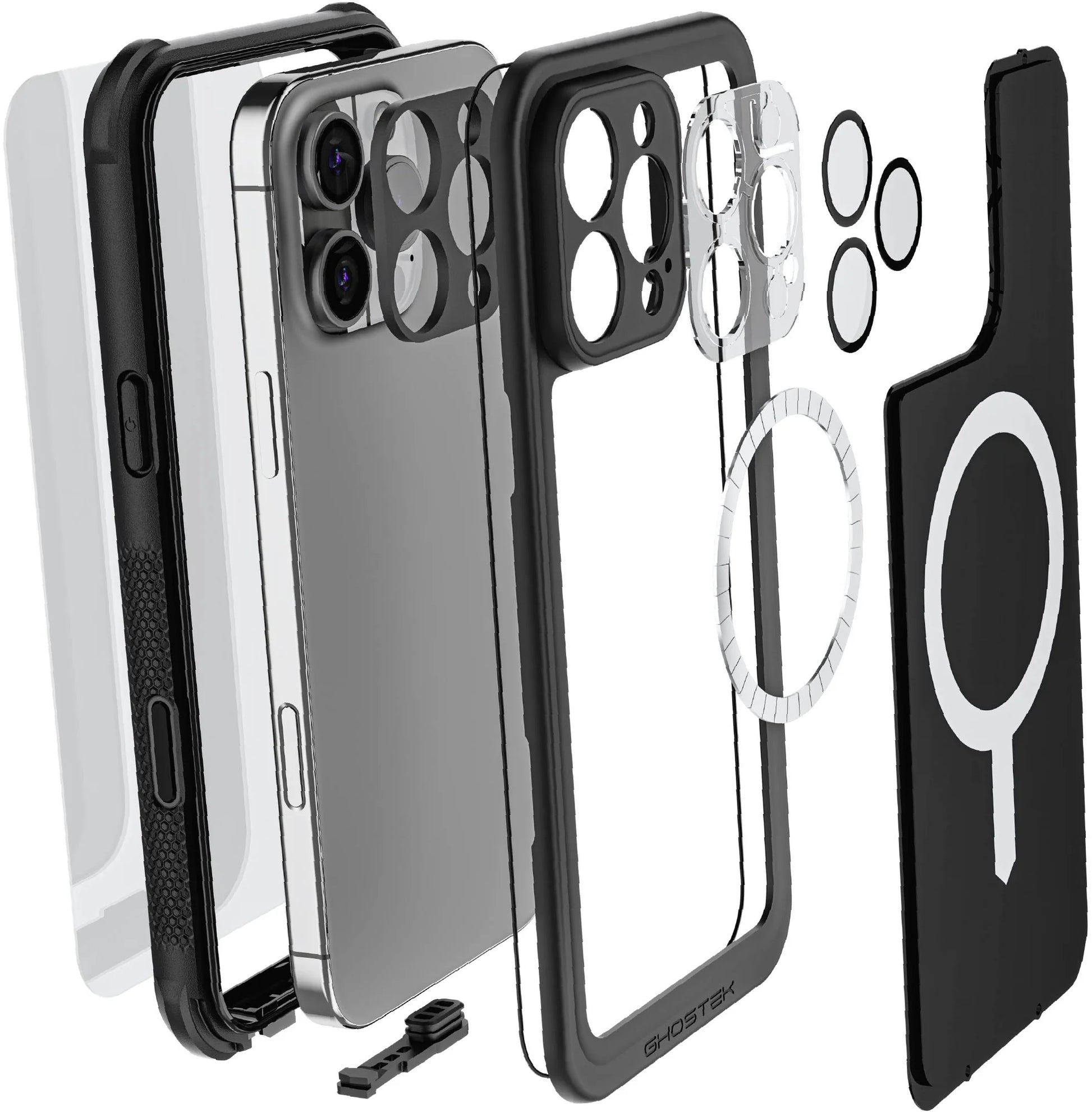 Ghostek Nautical Waterproof Magsafe Case + Belt Swivel Holster Apple Iphone 16 Pro Max Black