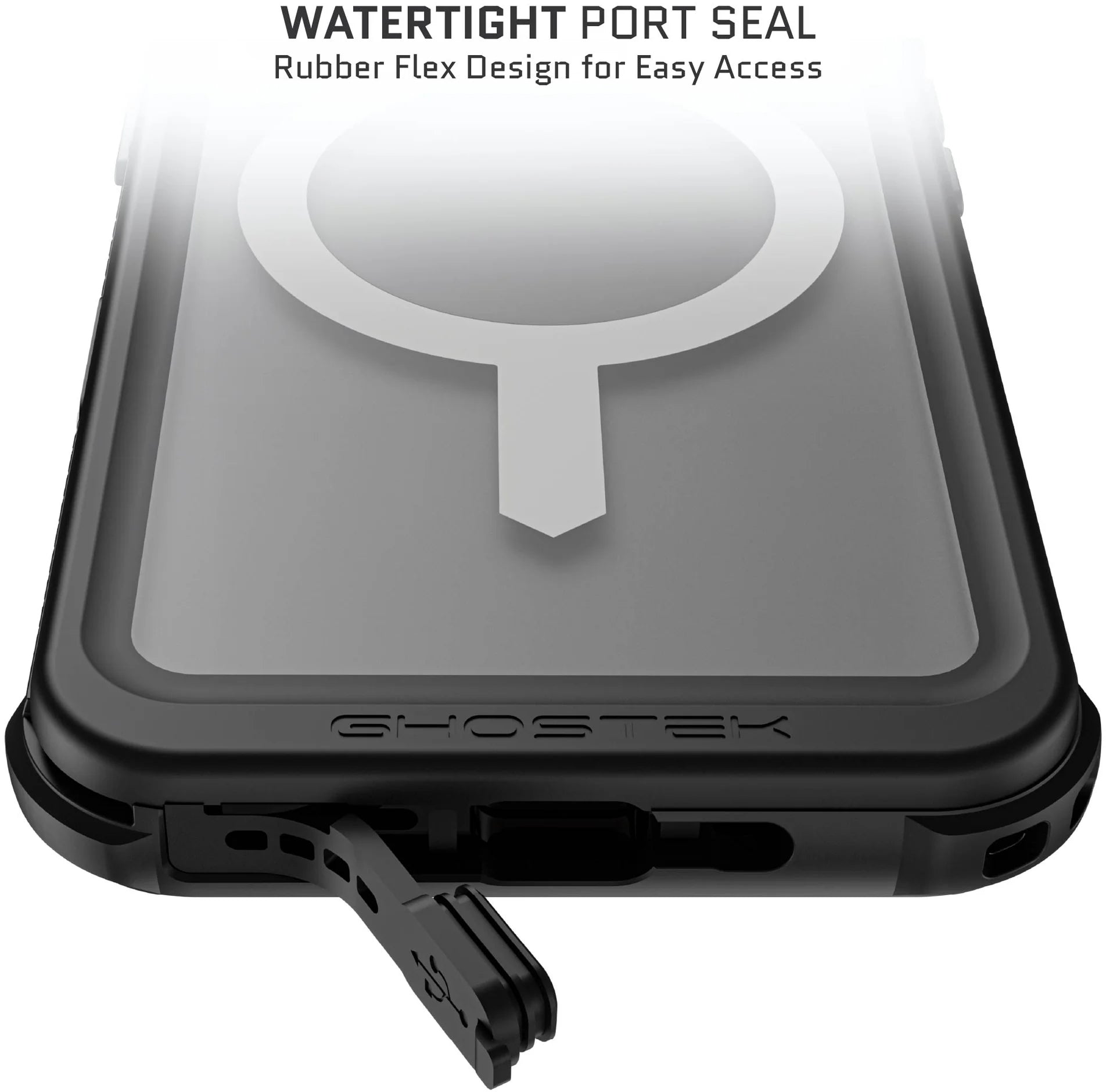 Ghostek Nautical Waterproof Magsafe Case + Belt Swivel Holster Apple Iphone 16 Pro Clear