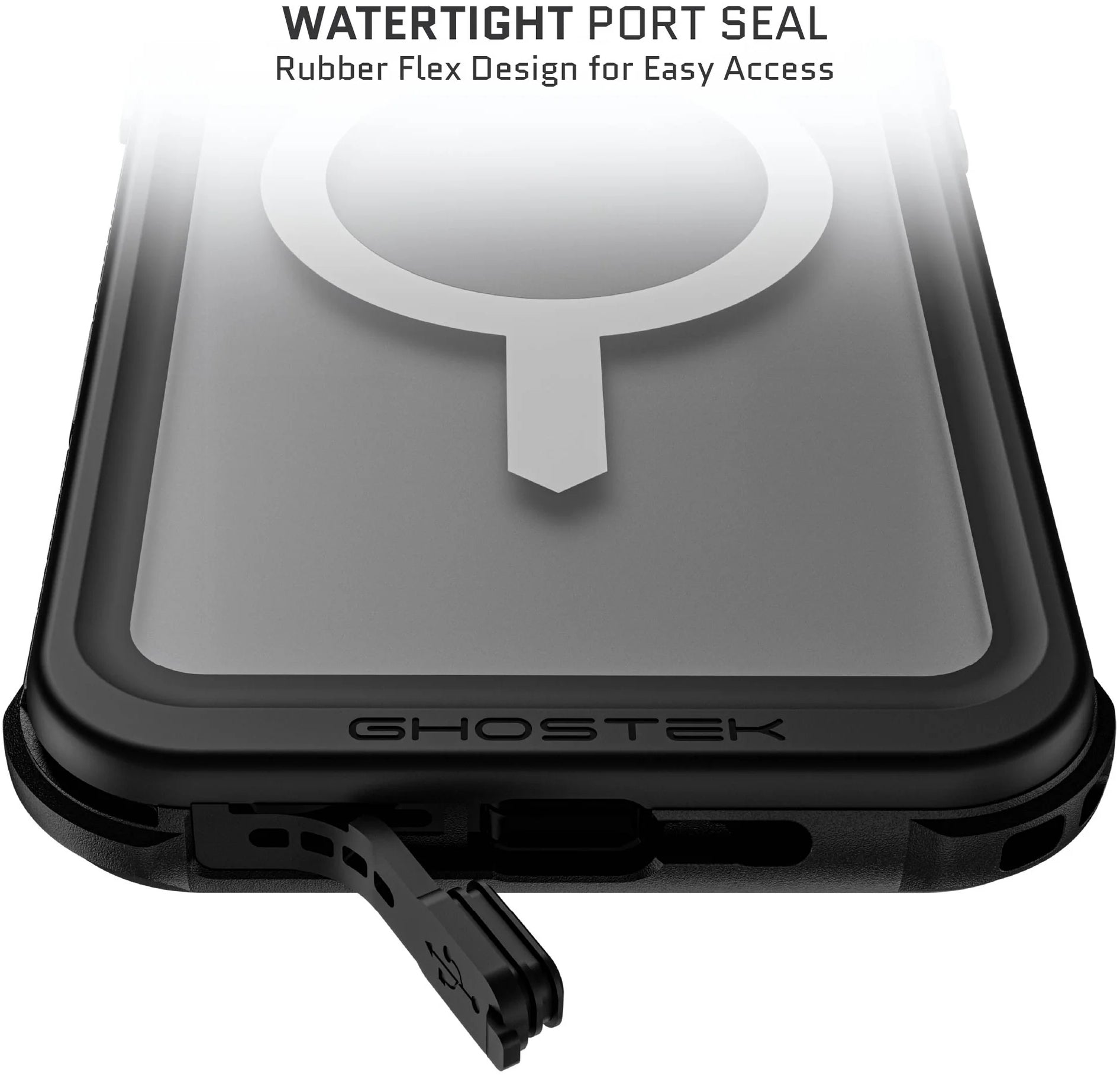 Ghostek Nautical Waterproof Magsafe Case + Belt Swivel Holster Apple Iphone 16 Pro Max Clear