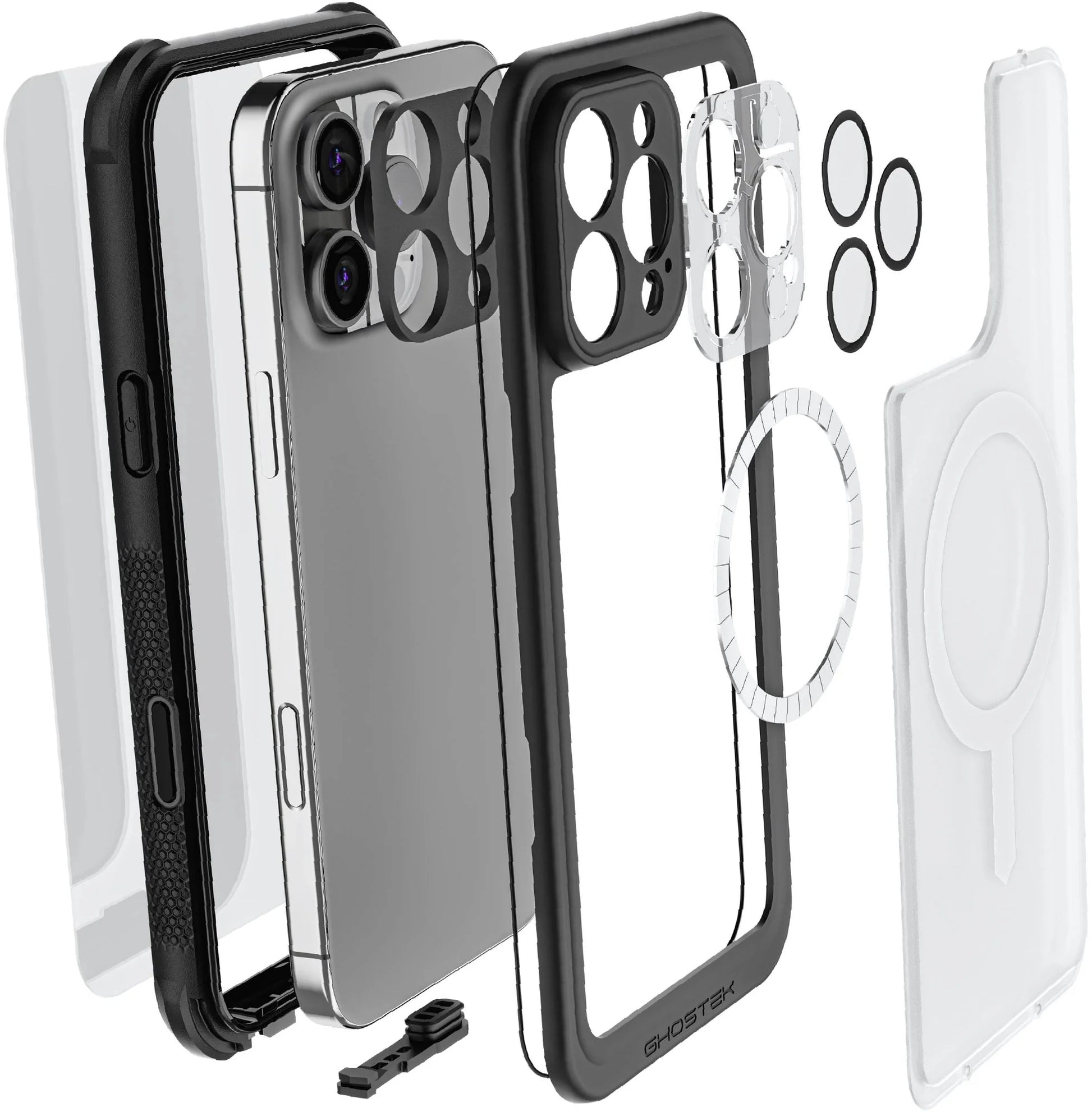 Ghostek Nautical Waterproof Magsafe Case + Belt Swivel Holster Apple Iphone 16 Pro Max Clear