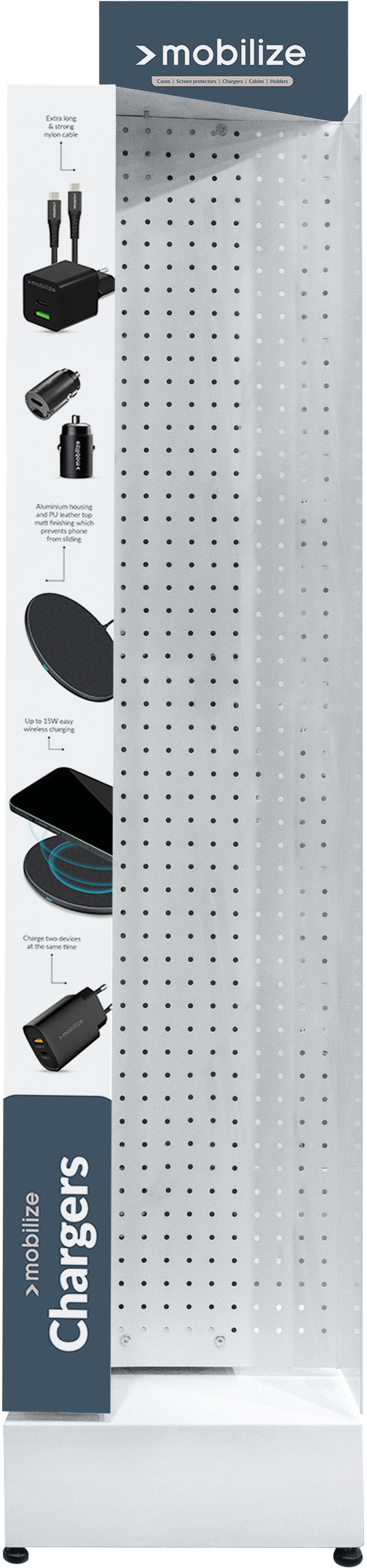 Mobilize Pos Mobilize Floor Display 48 Hooks White