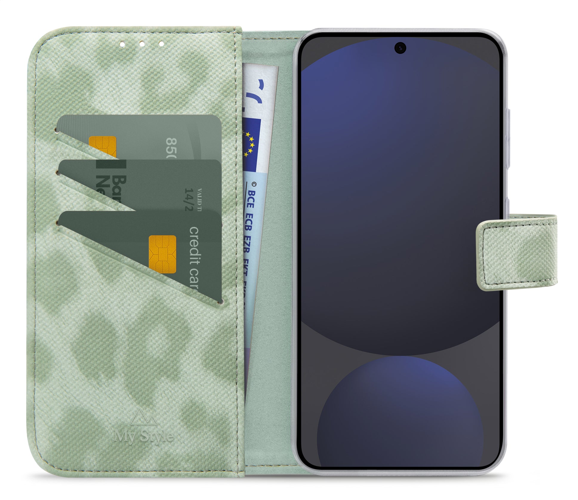 My Style Flex Wallet For Samsung Galaxy S24 Fe Green Leopard