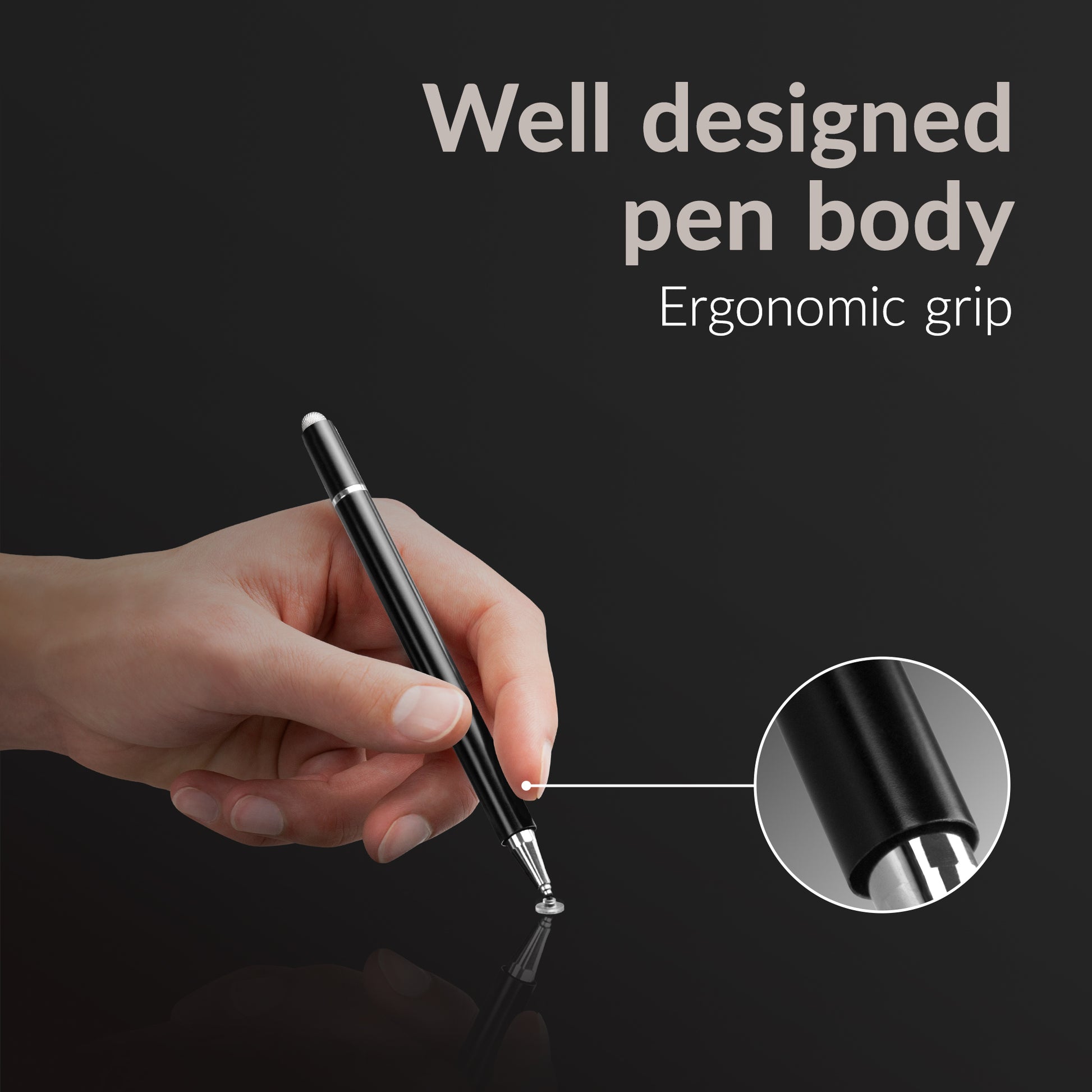 Mobilize High Sensitive 2In1 Capacitive Stylus Pen Black